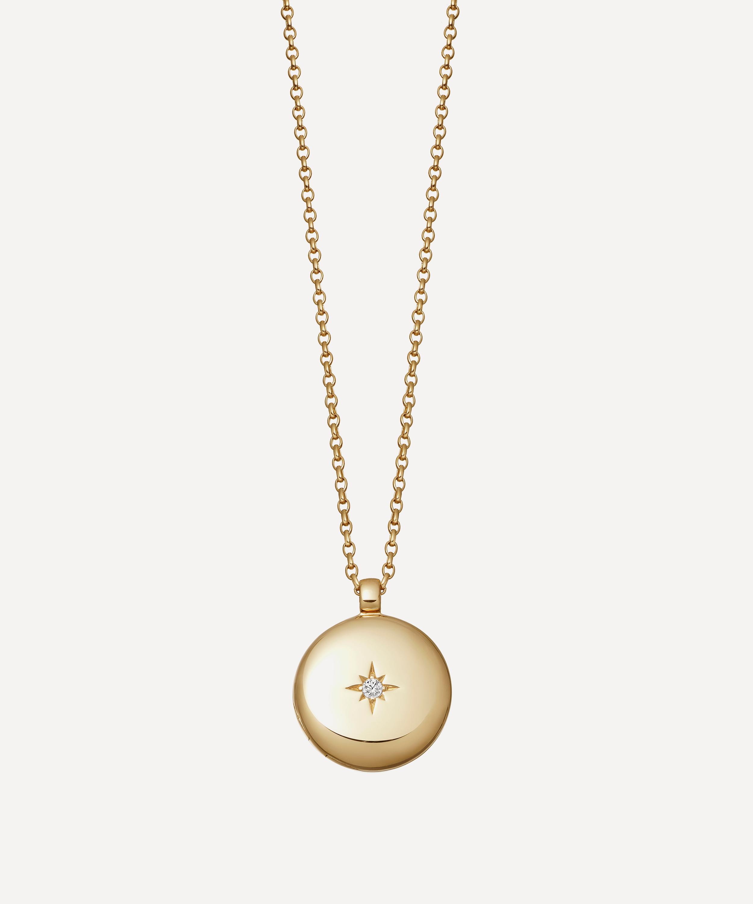ASTLEY CLARKE ASTLEY CLARKE GOLD PLATED VERMEIL SILVER CONTEMPORARY SAPPHIRE MEDIUM ASTLEY LOCKET NECKLACE