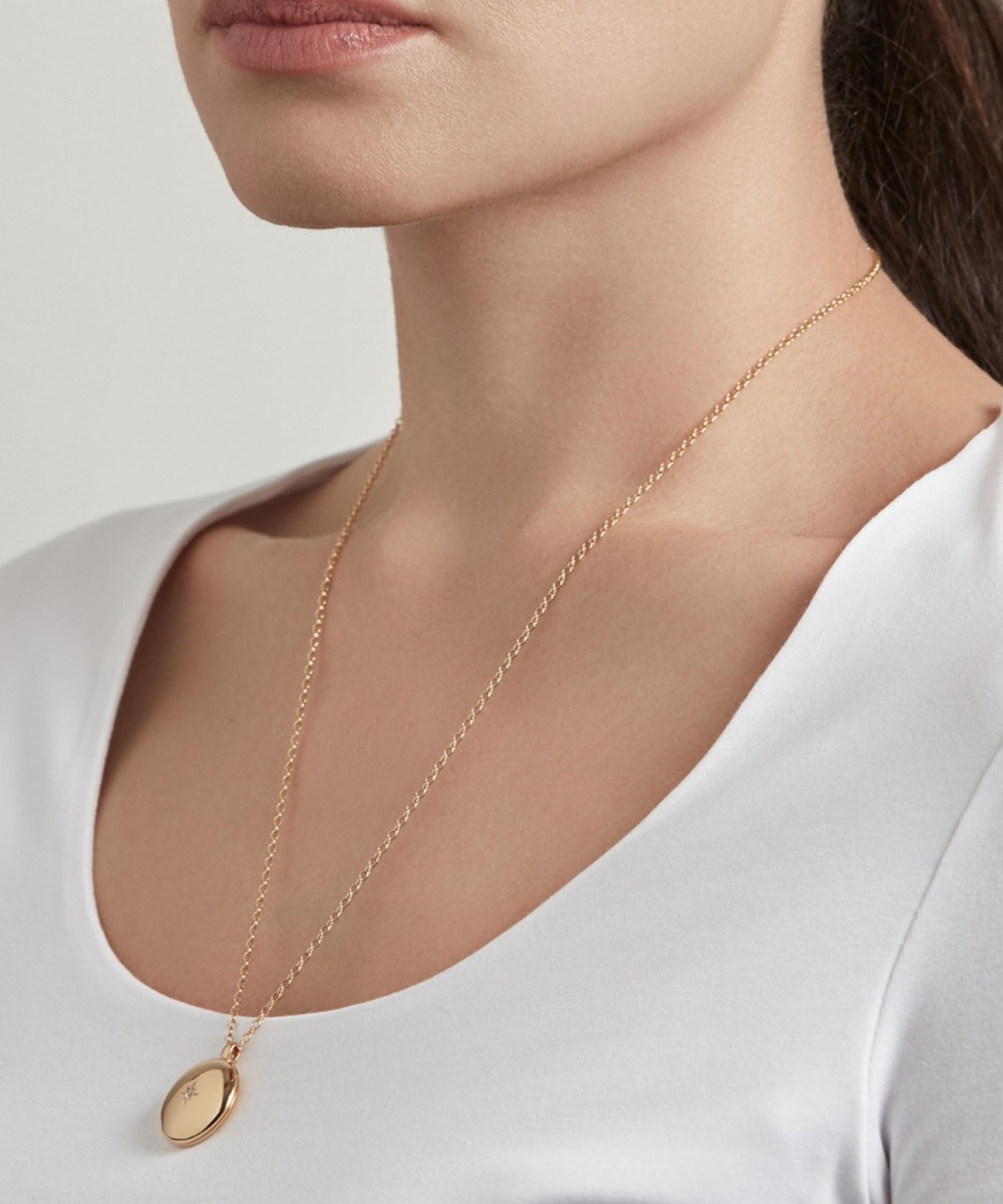 ASTLEY CLARKE ASTLEY CLARKE GOLD PLATED VERMEIL SILVER CONTEMPORARY SAPPHIRE MEDIUM ASTLEY LOCKET NECKLACE