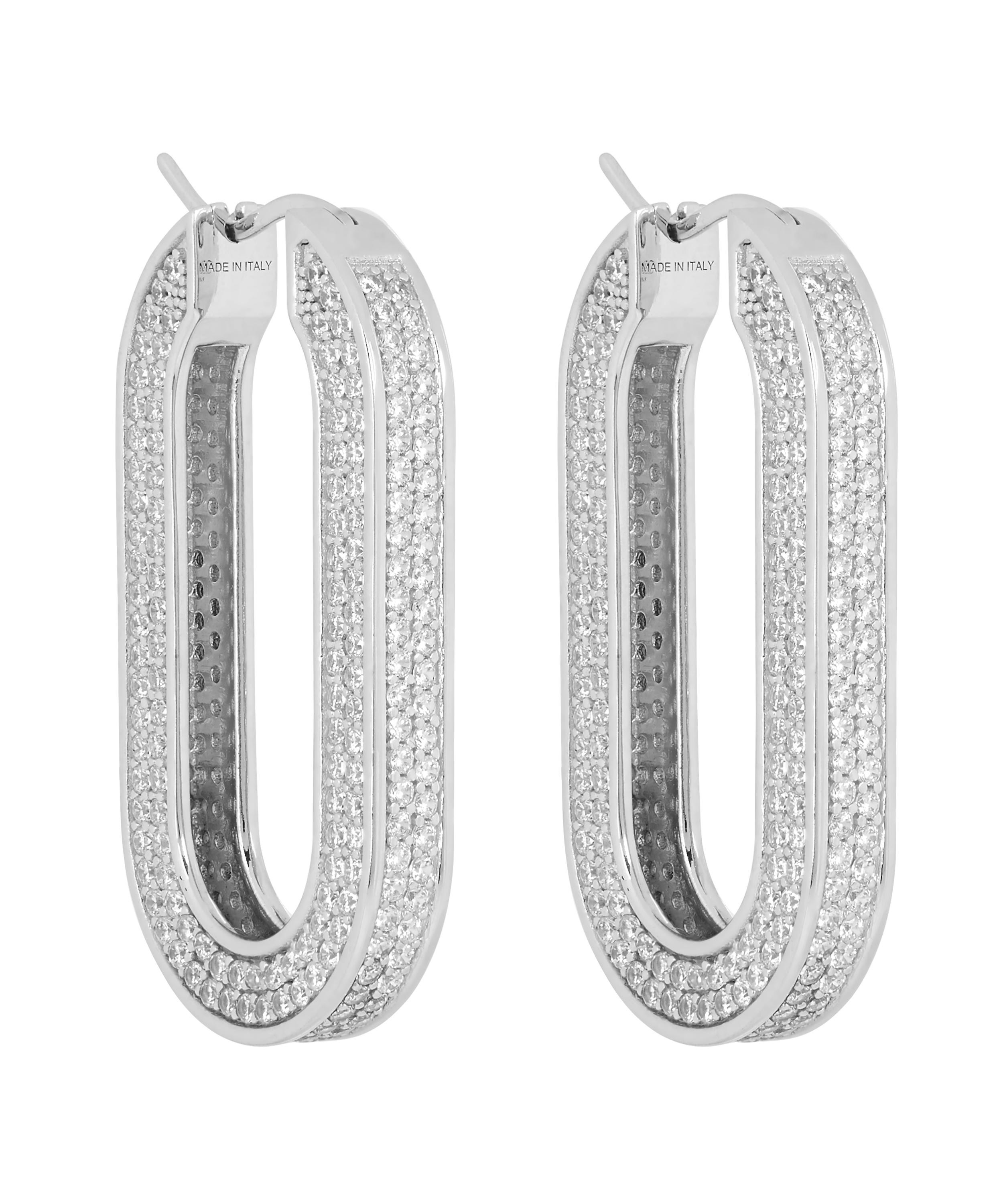 Celine серьги Triomphe large Chain Hoop Earrings