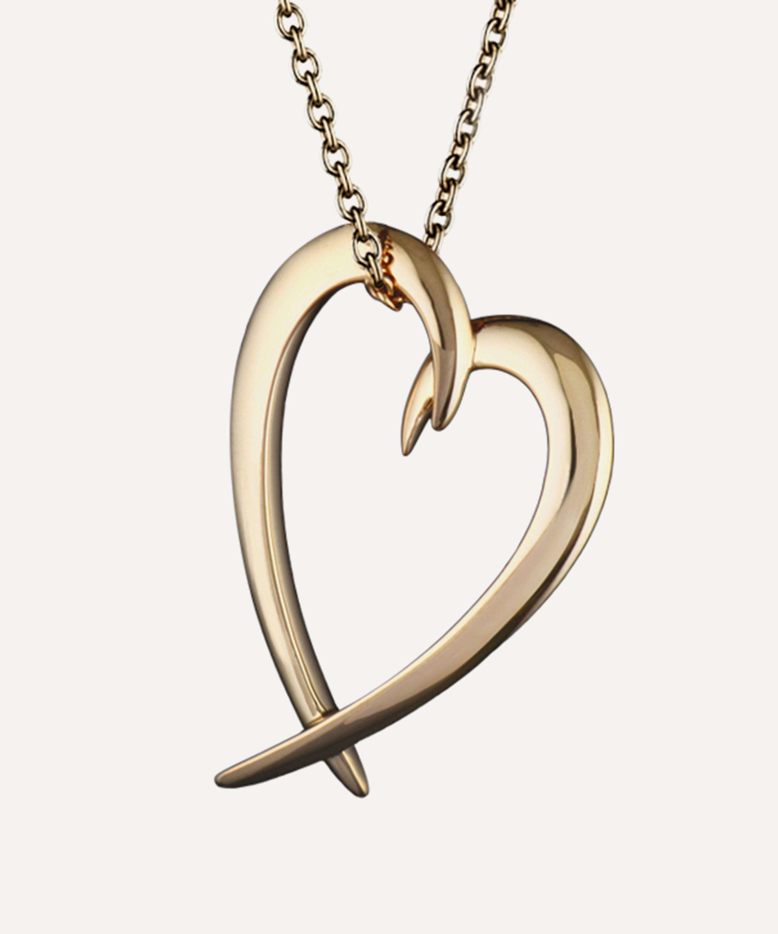 SHAUN LEANE GOLD PLATED VERMEIL SILVER HEART PENDANT NECKLACE,000611888