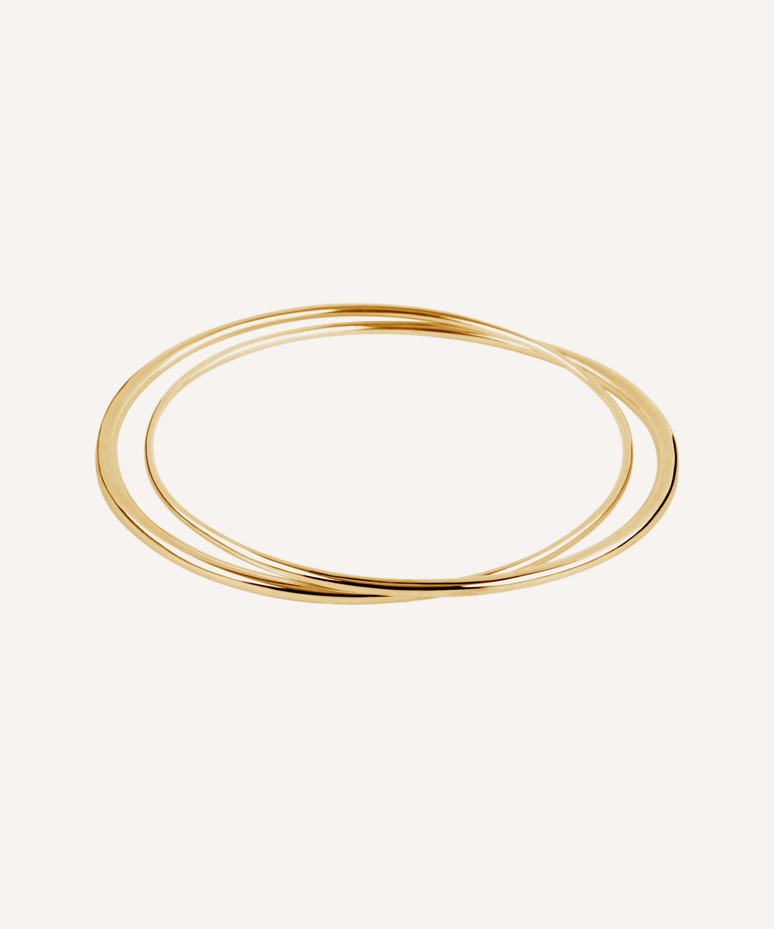 Dinny Hall Gold Plated Vermeil Silver Signature Double Bangle In Gold