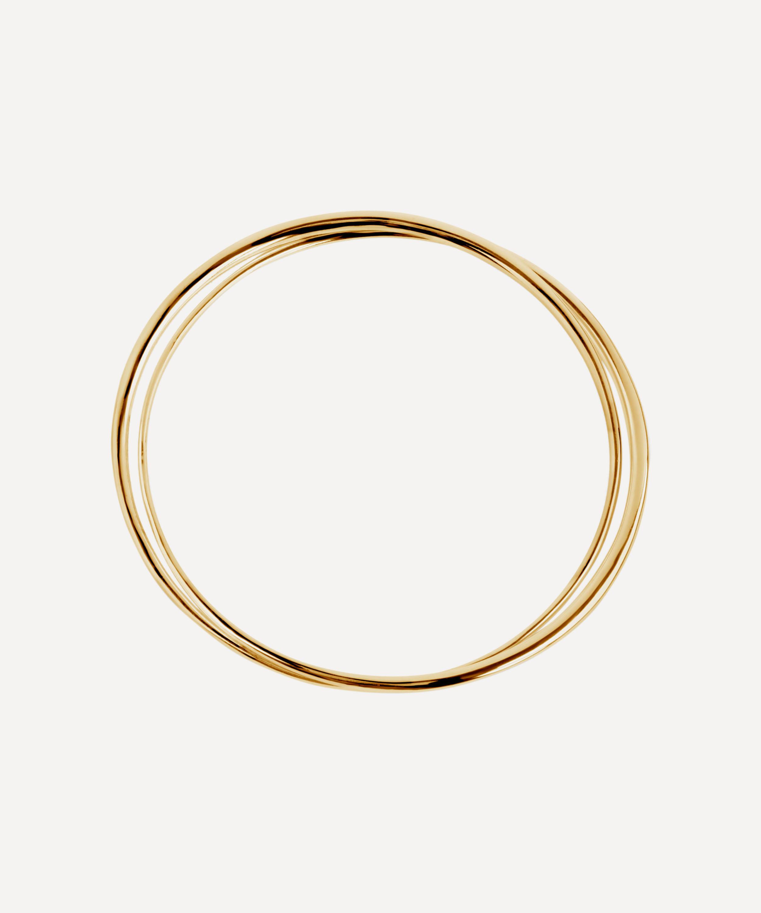 Dinny Hall Gold Plated Vermeil Silver Signature Double Bangle In Gold