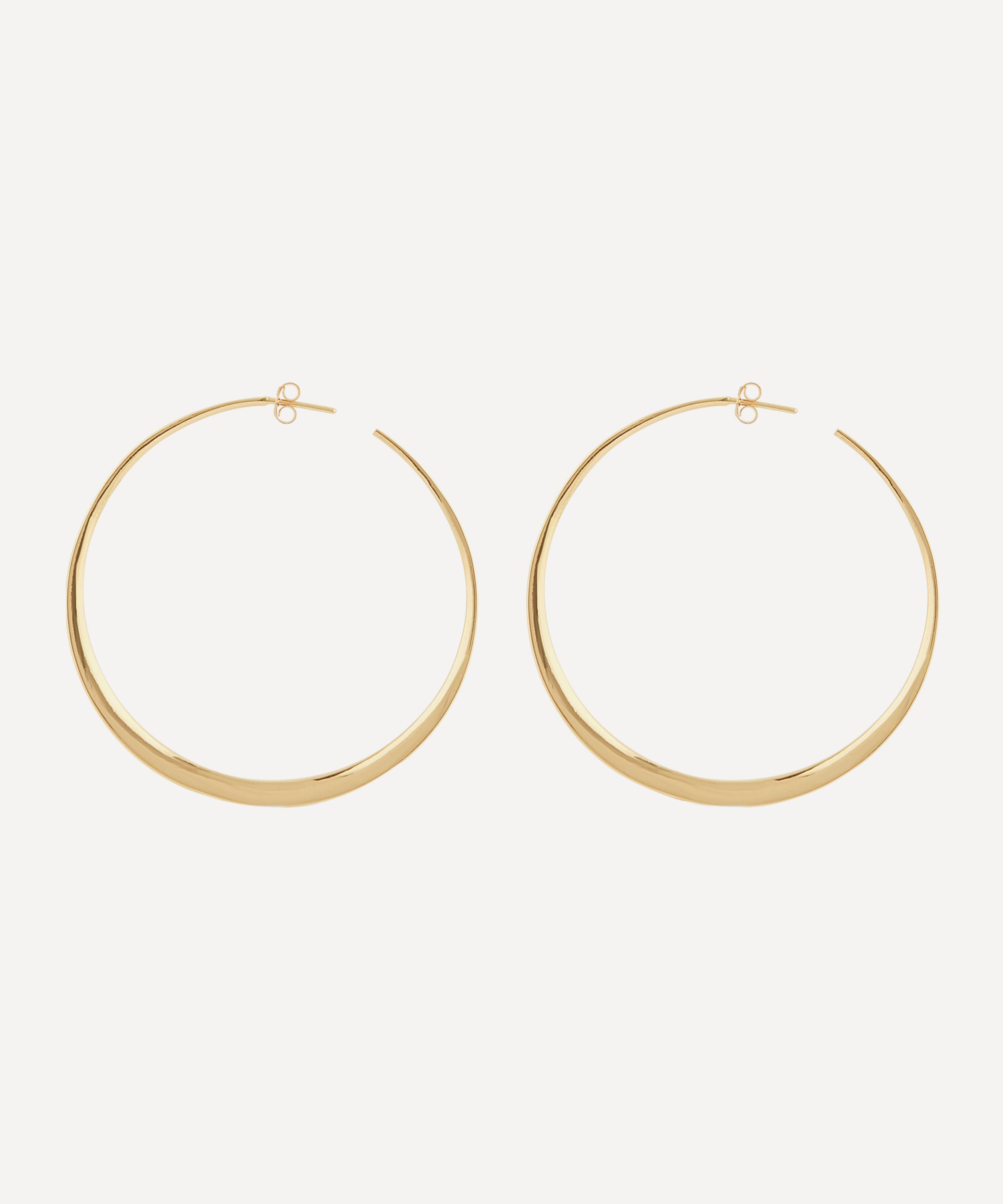 Dinny Hall Gold Plated Vermeil Silver Signature Large Hoop Earrings ONE Luxury Gift