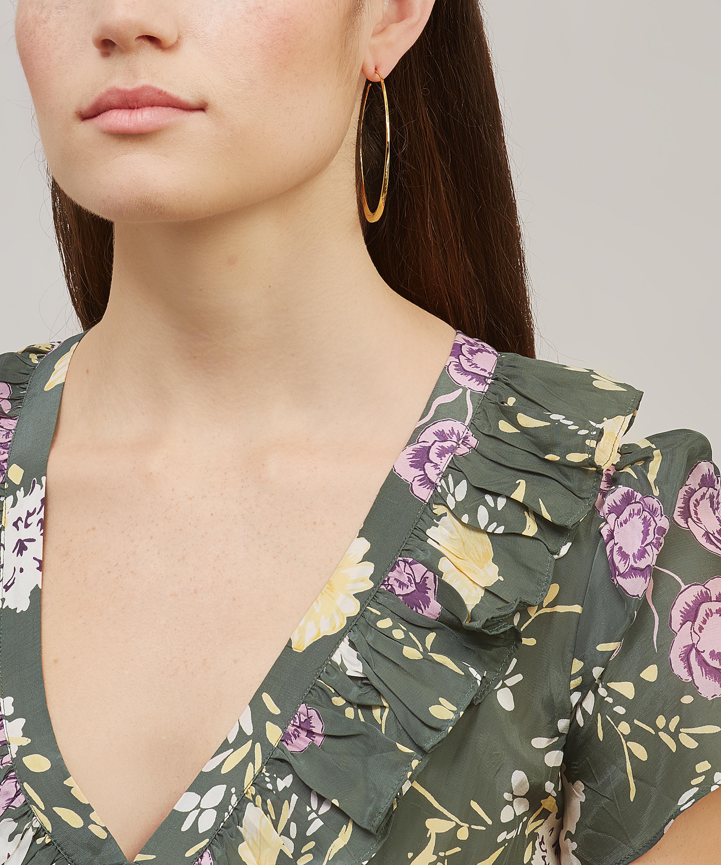 Dinny Hall Gold Plated Vermeil Silver Signature Large Hoop Earrings In Gold