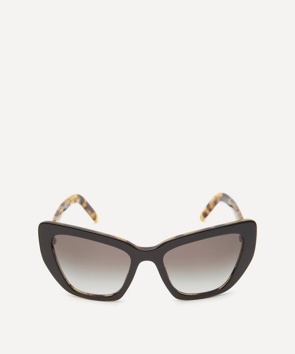 Prada Oversized Geometric Two-tone Sunglasses In Brown