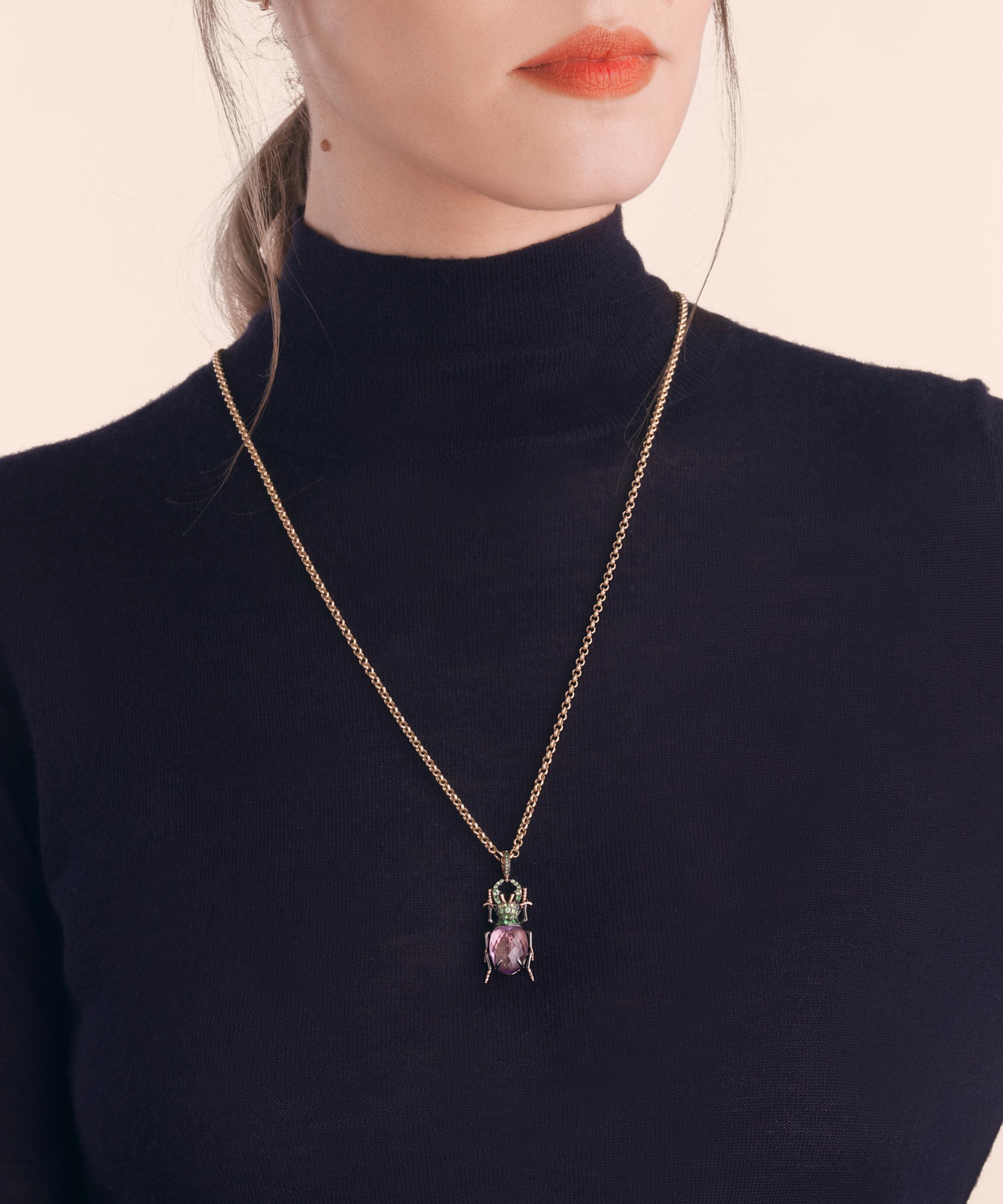 Shop Annoushka 18ct Rose Gold Mythology Amethyst Beetle Charm