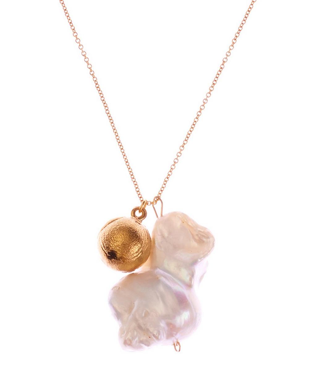 ALIGHIERI GOLD-PLATED REMEDY CHAPTER III PEARL NECKLACE,5057865506555