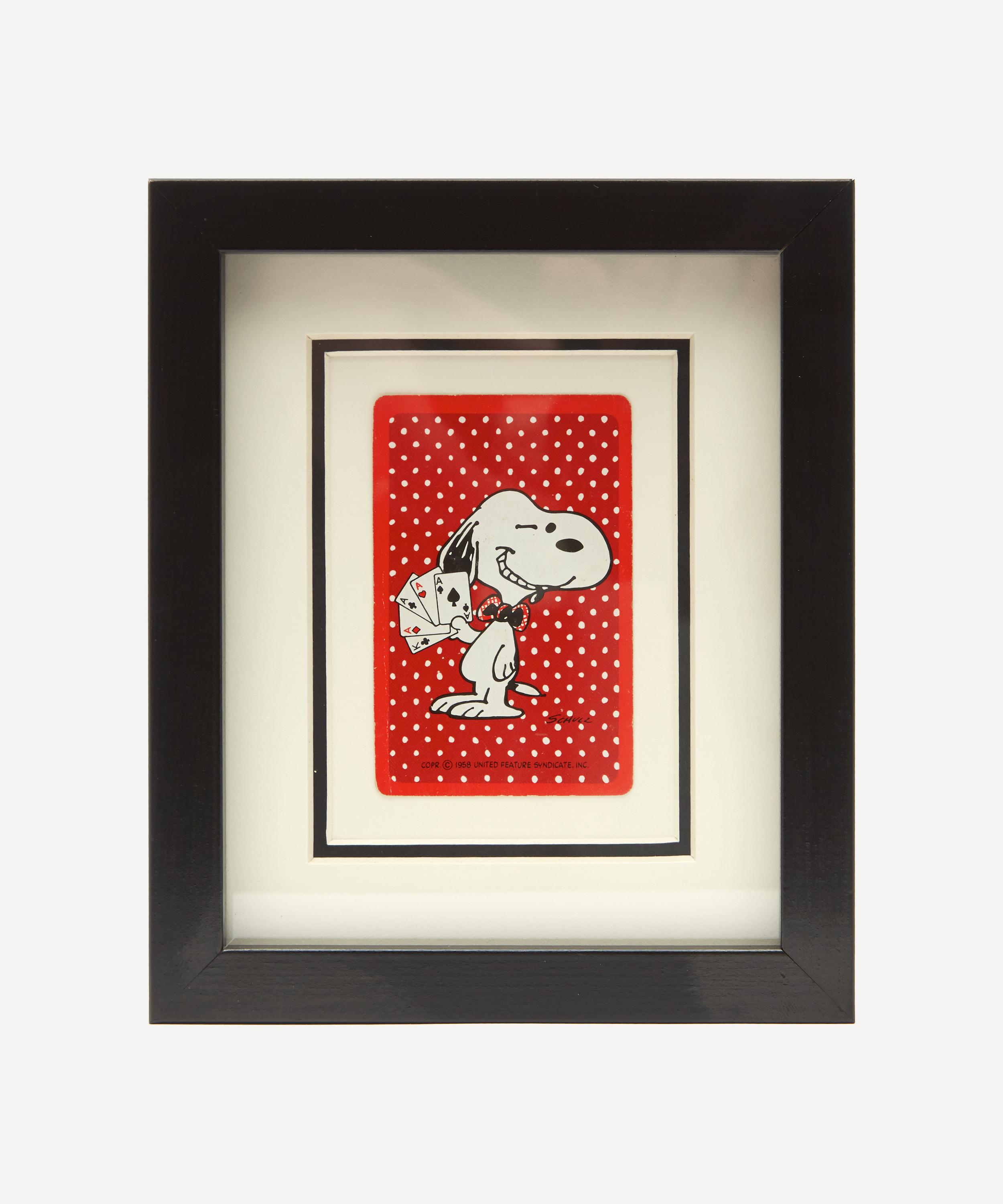 Snoopy Winking Vintage Framed Playing Card Liberty London