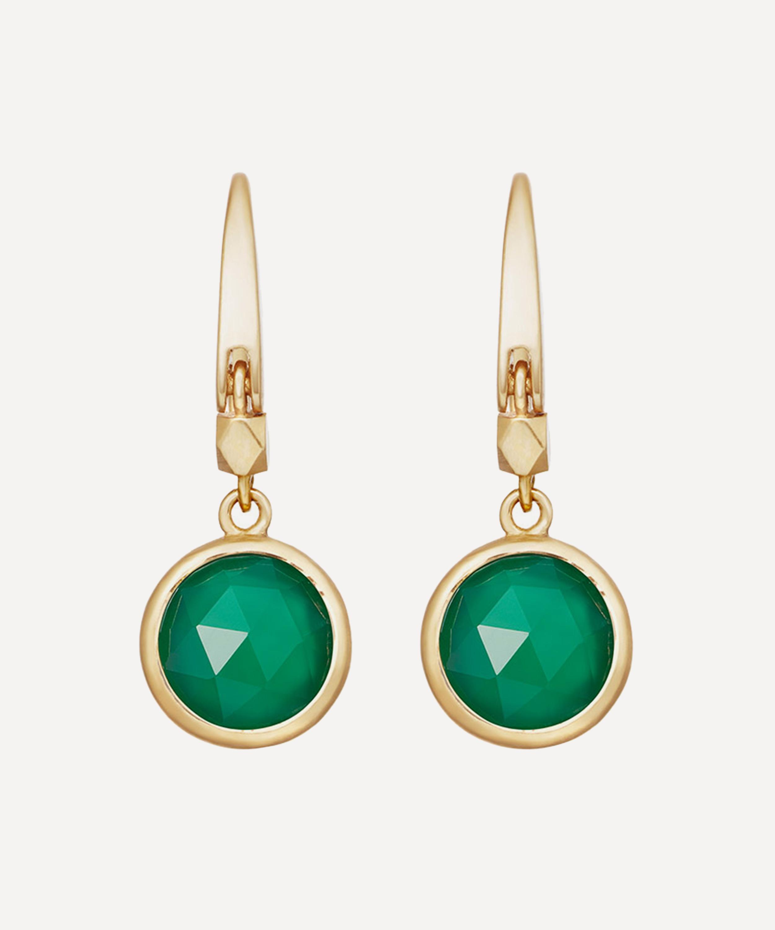 ASTLEY CLARKE ASTLEY CLARKE GOLD PLATED VERMEIL SILVER STILLA GREEN ONYX DROP EARRINGS 000616258
