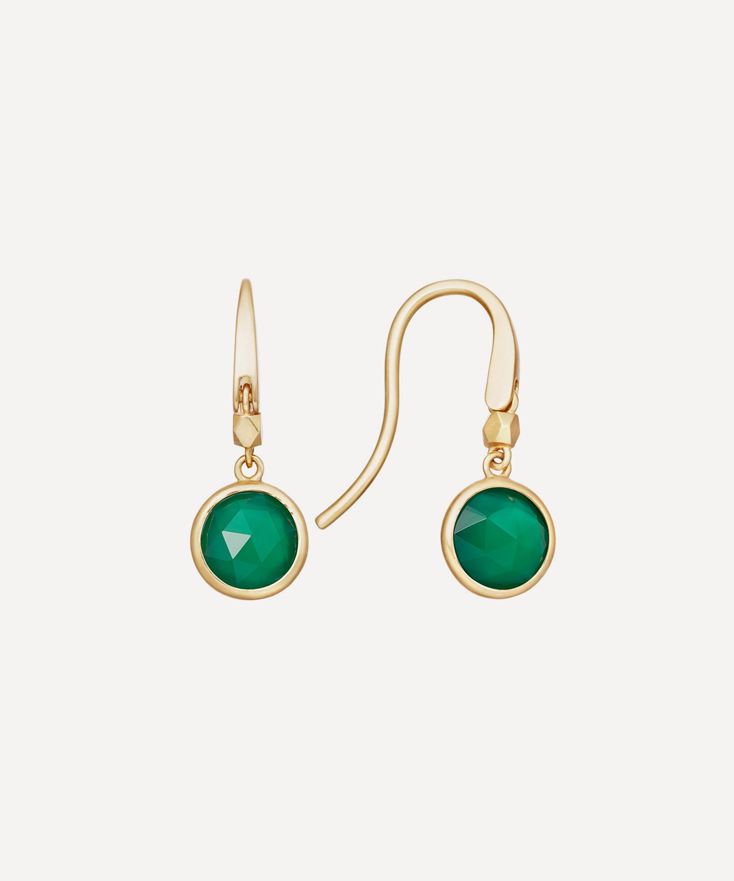 ASTLEY CLARKE ASTLEY CLARKE GOLD PLATED VERMEIL SILVER STILLA GREEN ONYX DROP EARRINGS 000616258