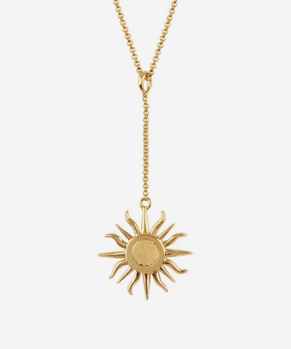 DINNY HALL GOLD PLATED VERMEIL SILVER SUN CHARM PENDANT CHAIN NECKLACE,000616384