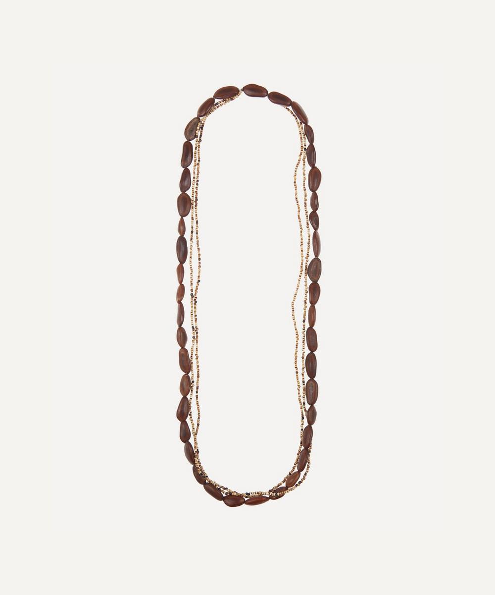 Eskandar Brazilian Seeds Three-strand Necklace In Brown