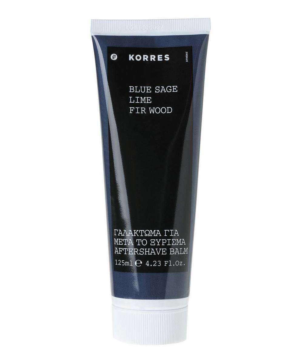 Korres For Him Blue Sage, Lime And Fir Wood Aftershave Balm 125ml In White