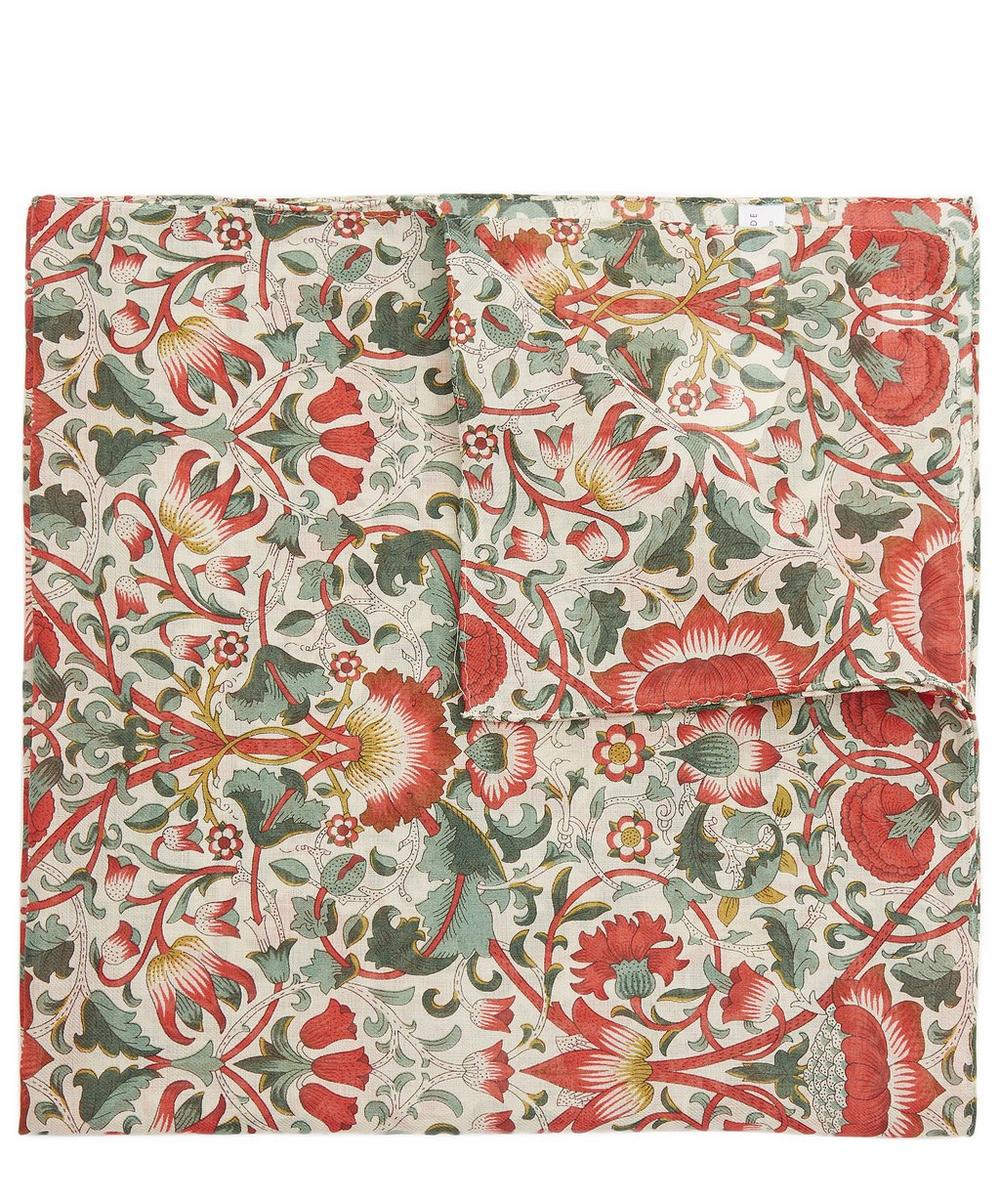 Liberty London Intricate Flowers Cotton Handkerchief In Red