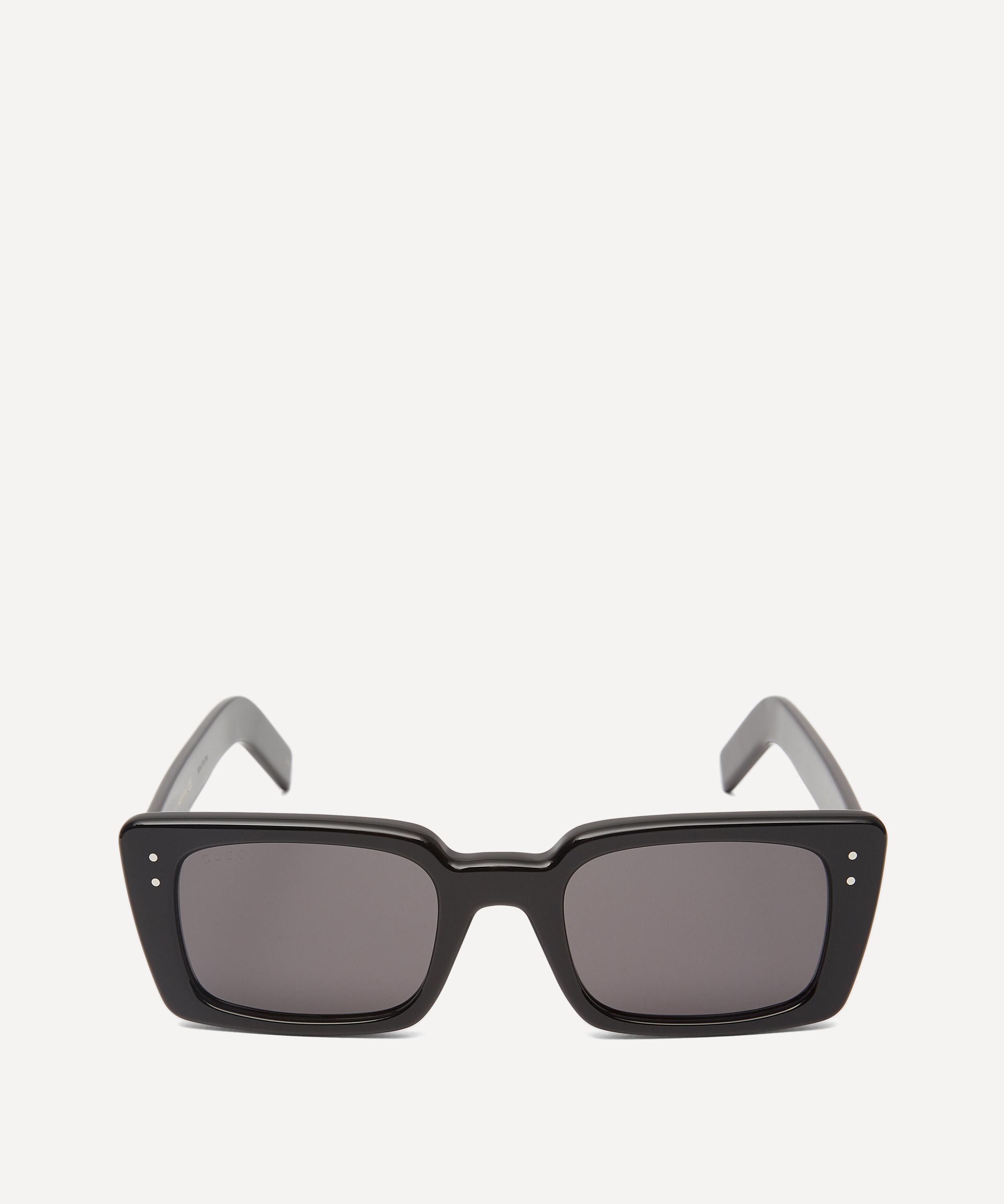gucci slim rectangular sunglasses