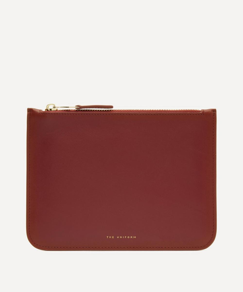 The Uniform Leather Zip Pouch In Chianti