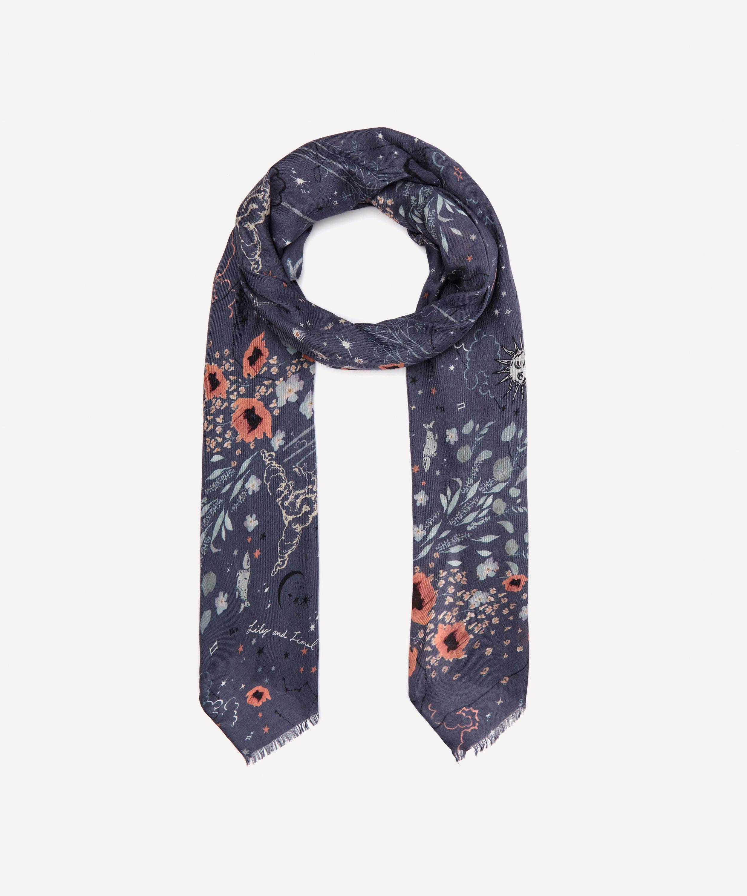 Lily And Lionel Zodiac Modal-blend Scarf In Blue