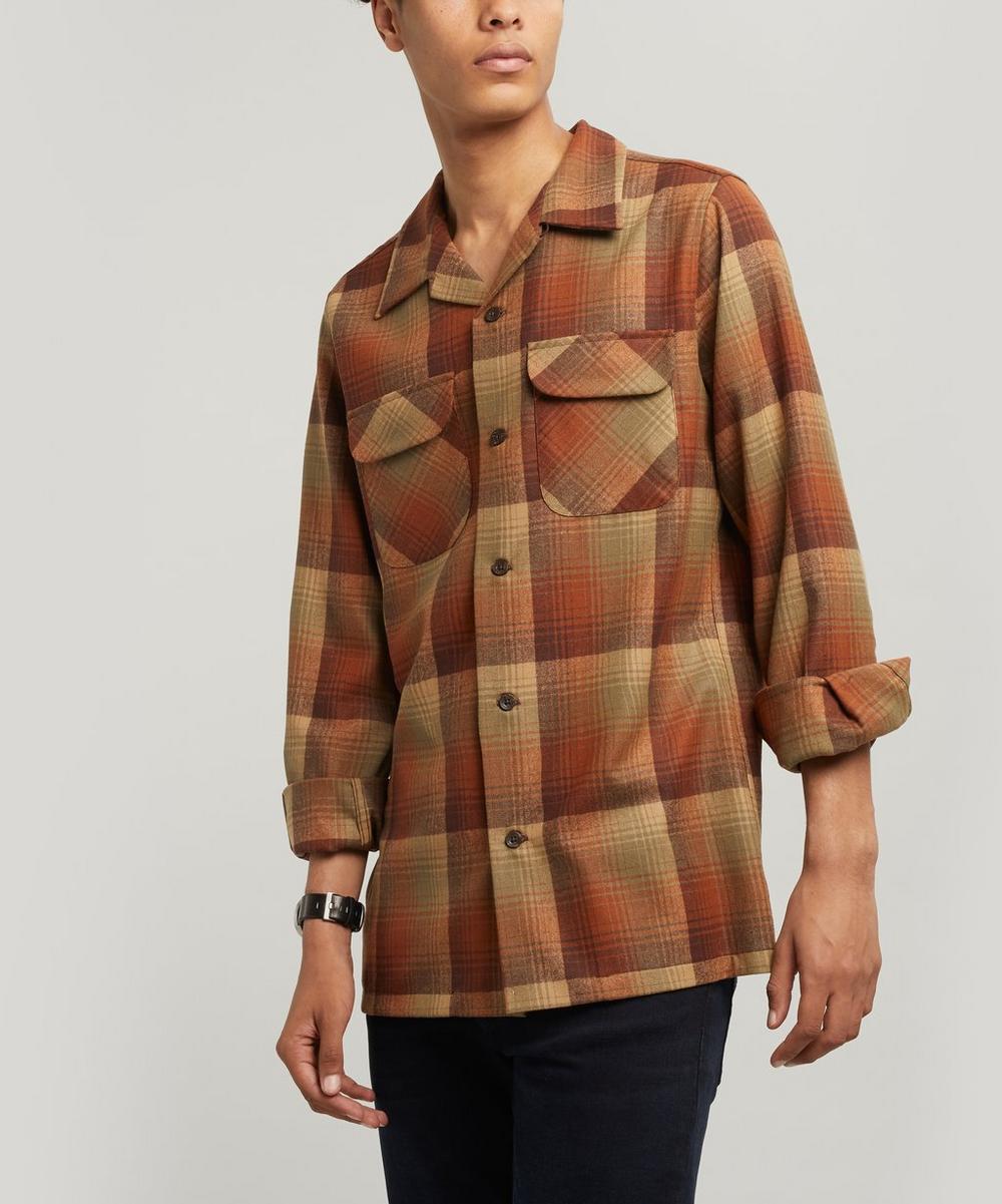 Pendleton Board Ombre Check Virgin Wool Shirt In Orange | ModeSens