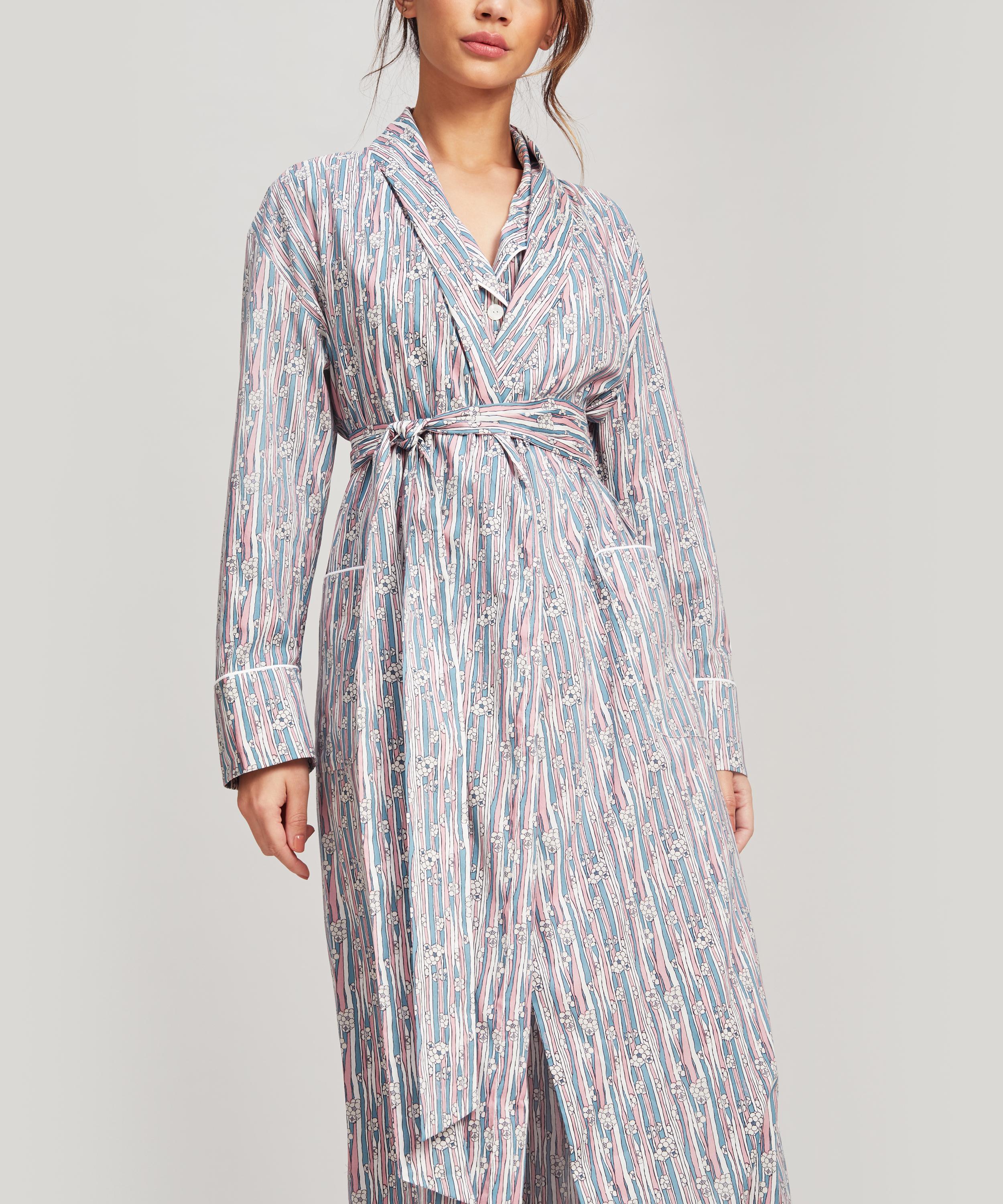 Liberty London Jonquil Tana Lawn Cotton Robe In Pink