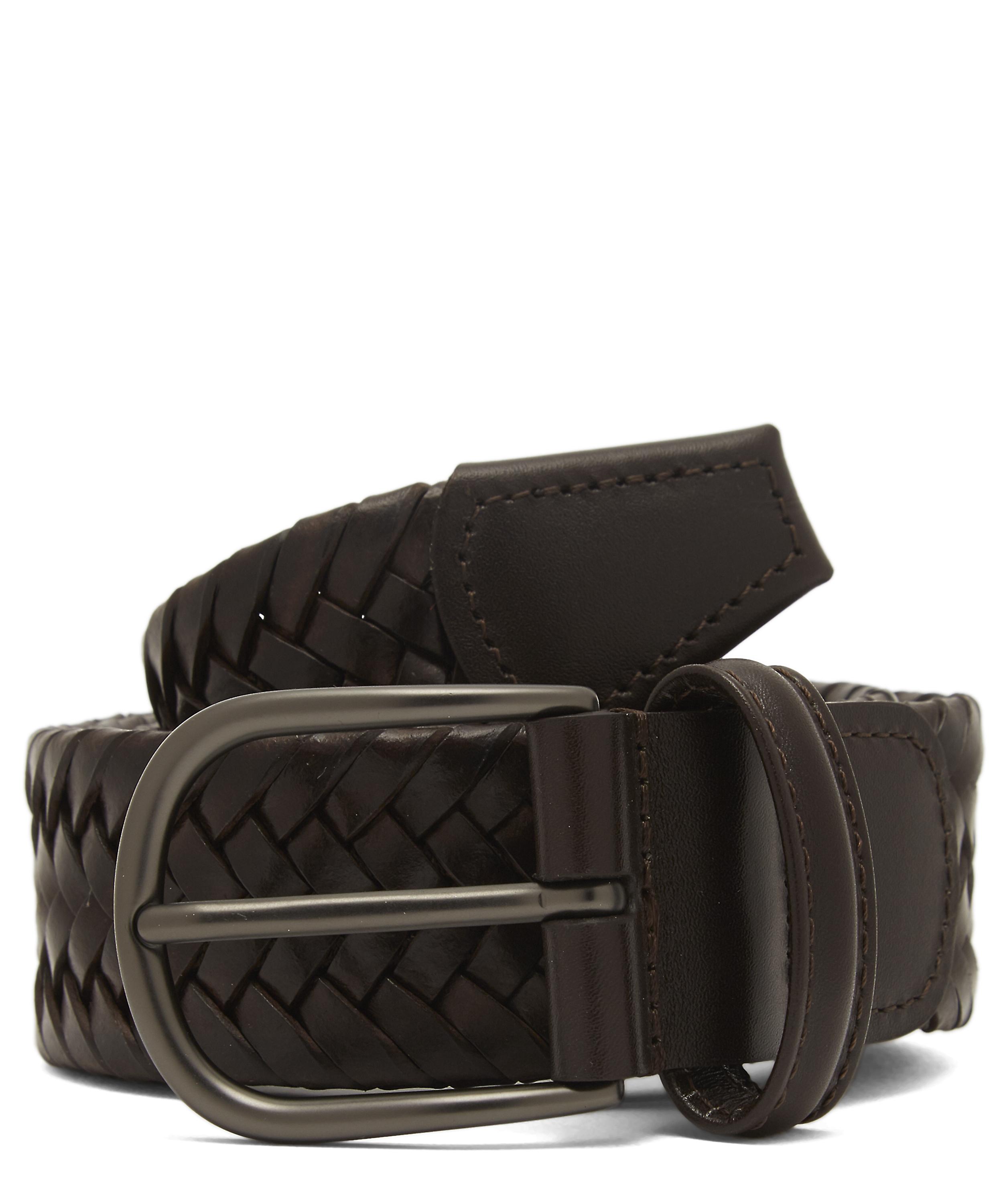 Anderson's Plain Leather Woven Belt In Brown | ModeSens