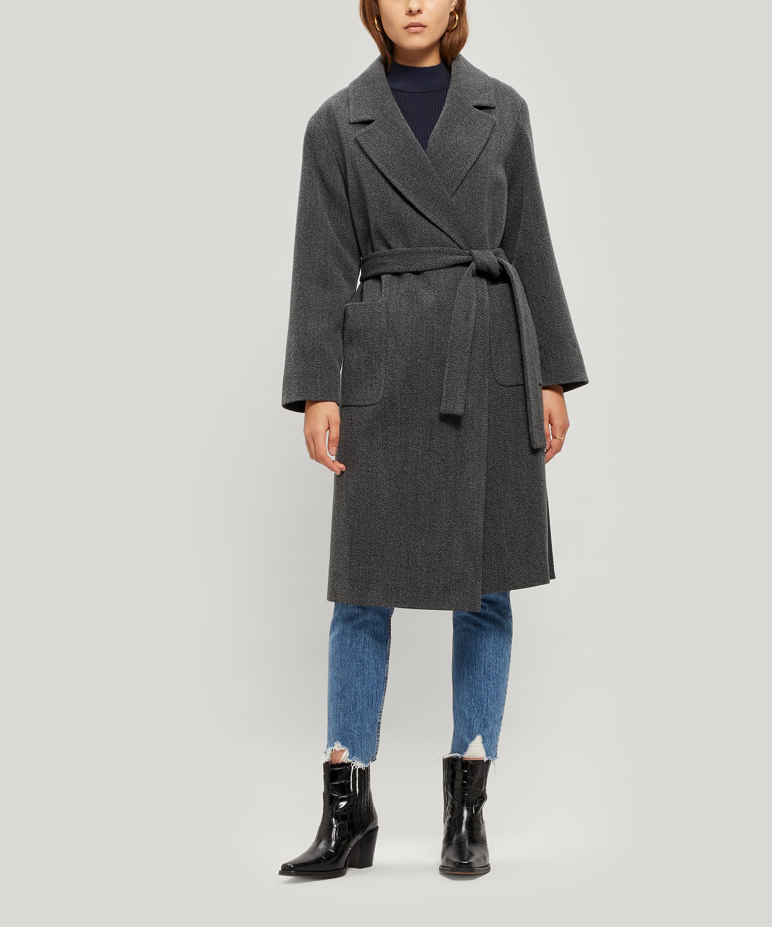 Folk Melange Robe Coat In Grey | ModeSens