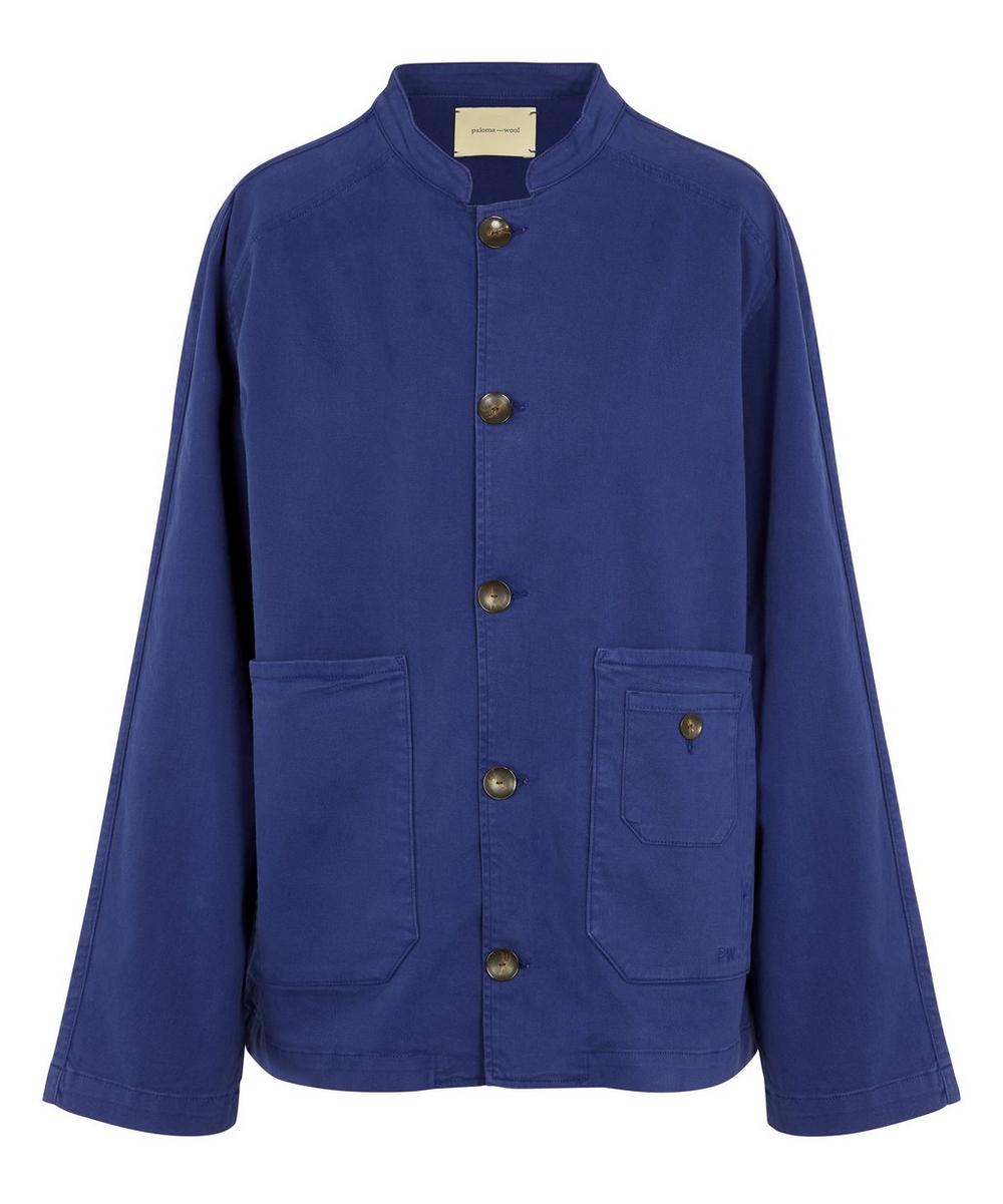 Paloma Wool Luca Unisex Mao Neck Cotton Jacket In Blue
