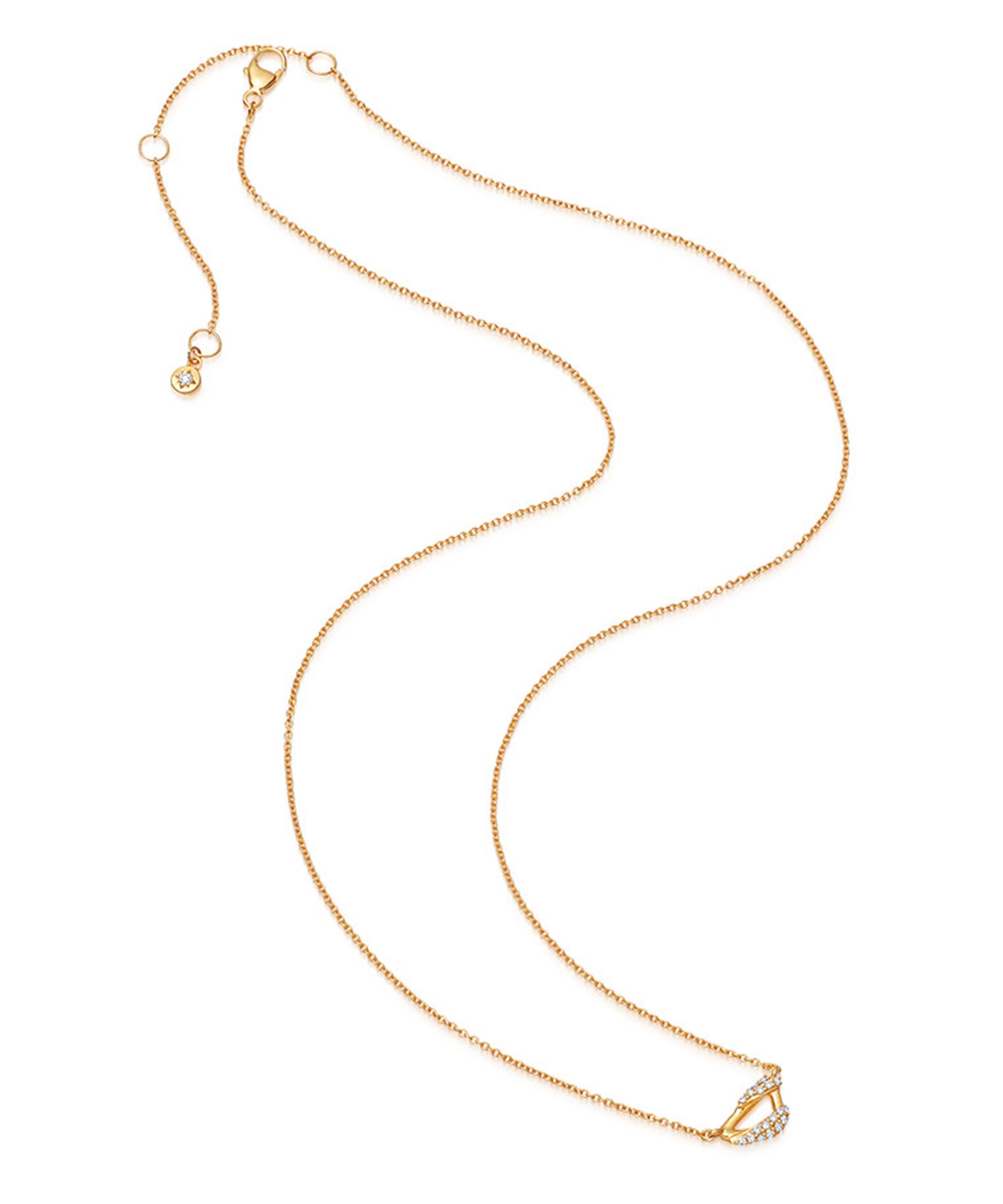 ASTLEY CLARKE ASTLEY CLARKE GOLD VELA MINI DIAMOND PENDANT NECKLACE 000624161