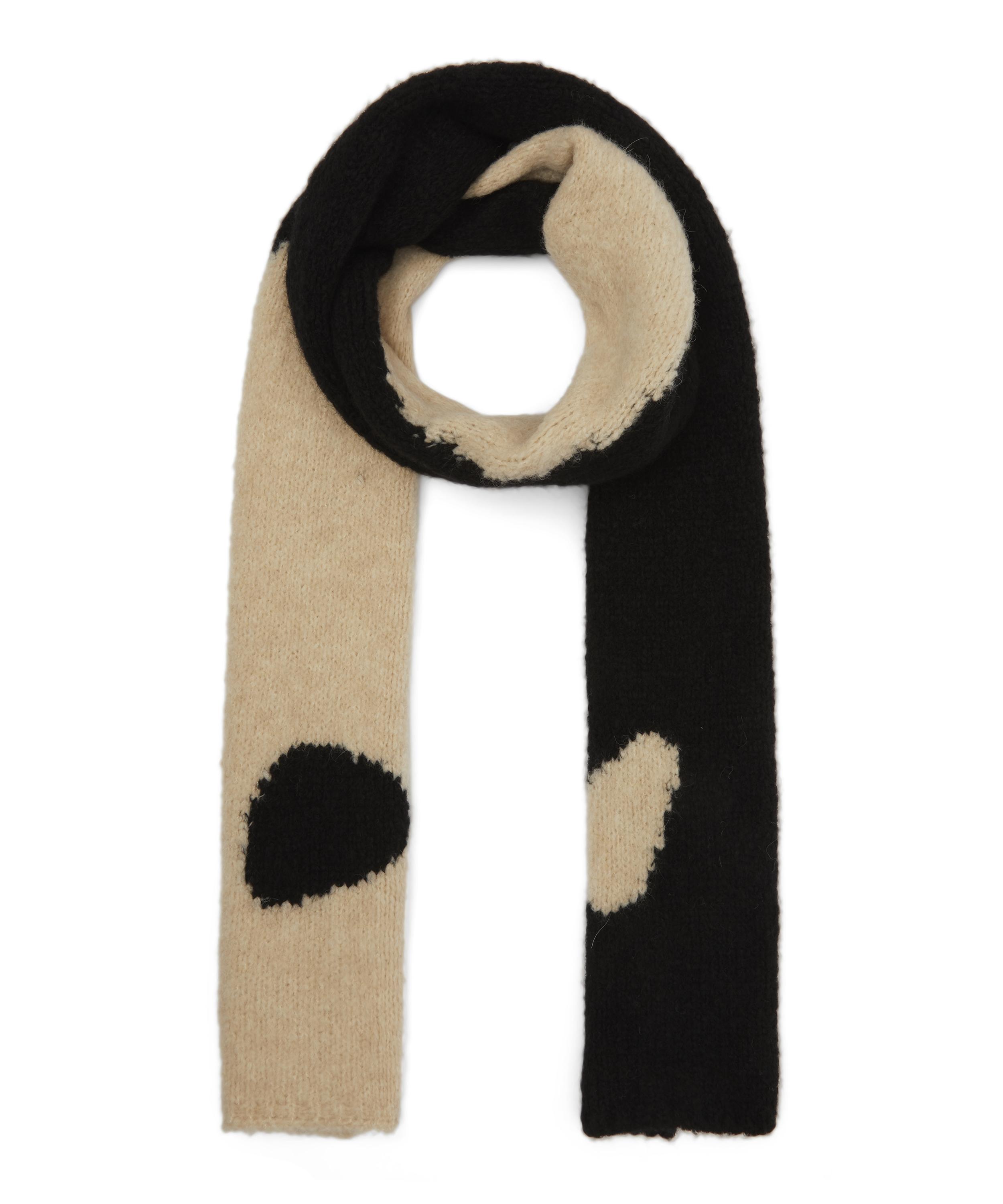 Paloma Wool Coco Ying Yang Intarsia Knit Scarf In Black | ModeSens