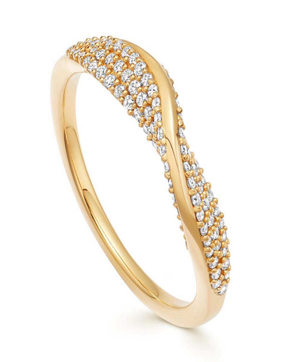 ASTLEY CLARKE GOLD VELA DIAMOND TWIST RING,000624285