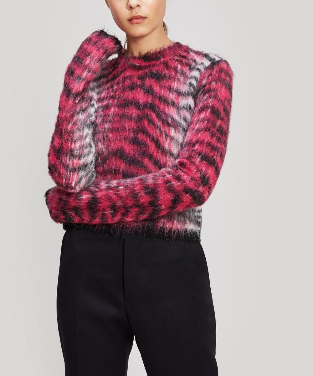 Acne Studios Khangyu Brushed Tiger-print Sweater In Pink