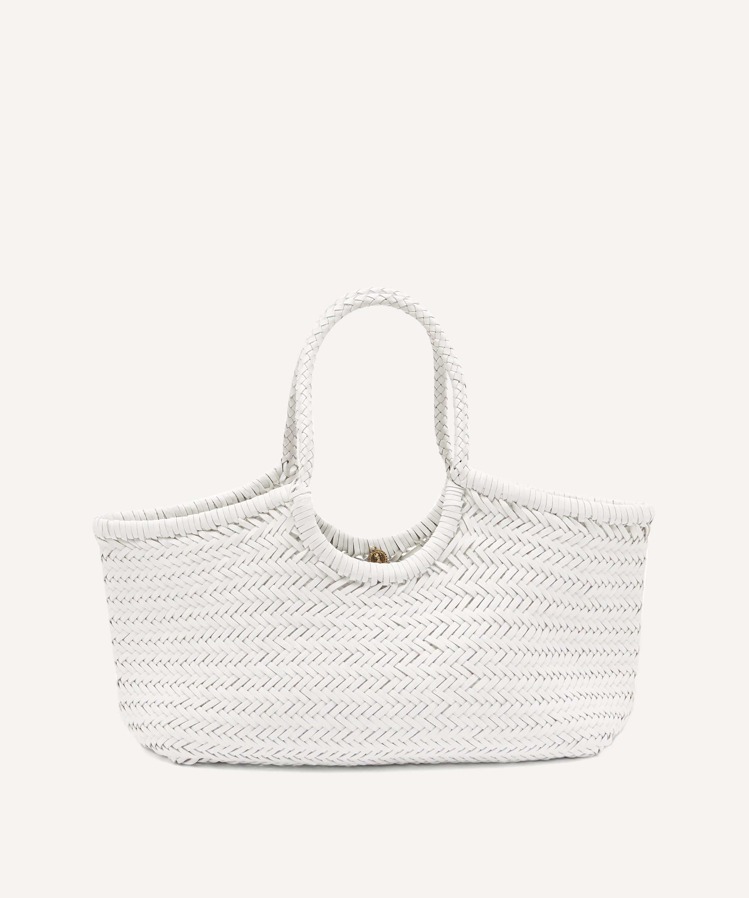 Dragon Diffusion Nantucket Woven Leather Tote Bag In White | ModeSens