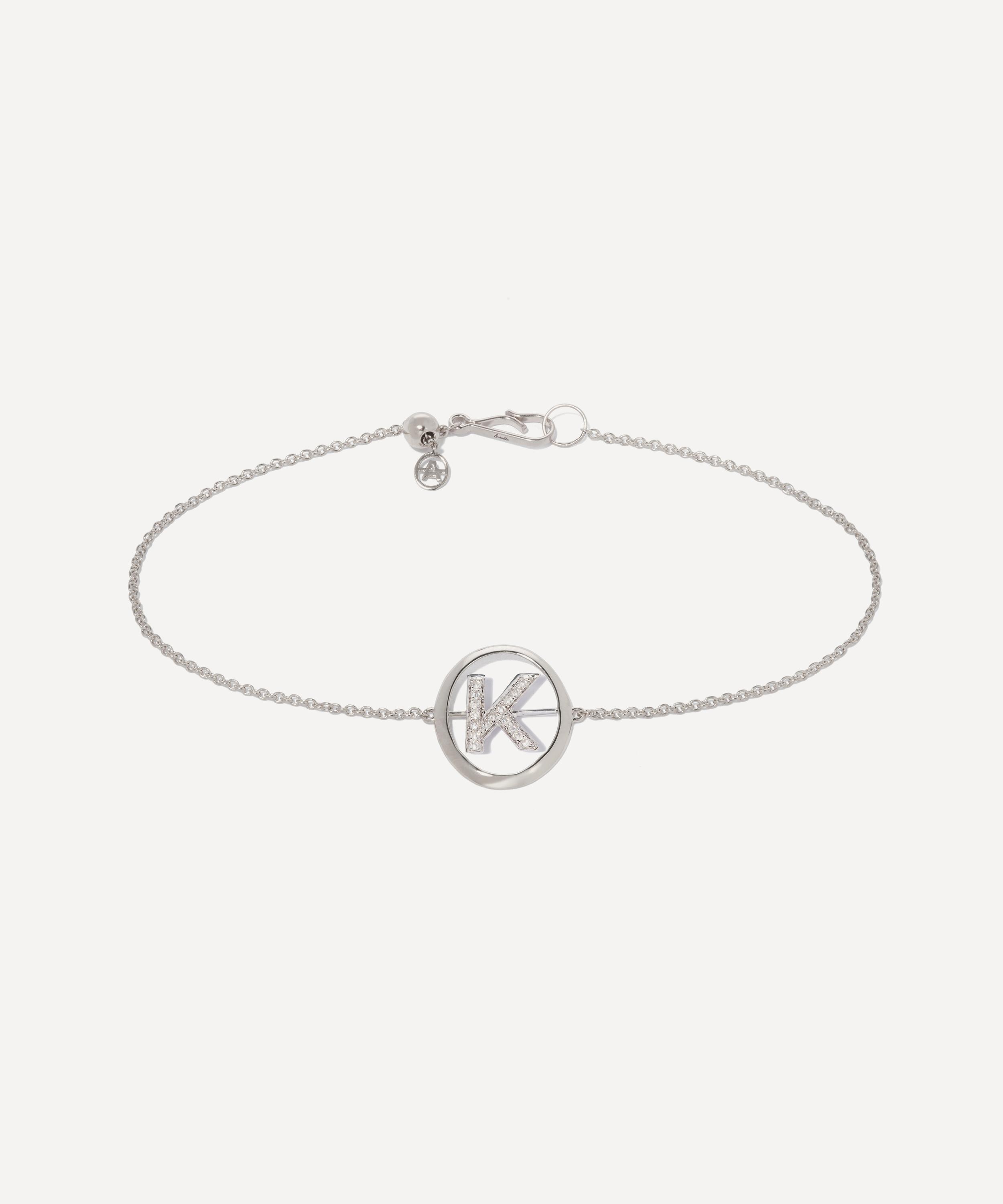 Annoushka 18kt White Gold Diamond Initial K Bracelet In White Gold