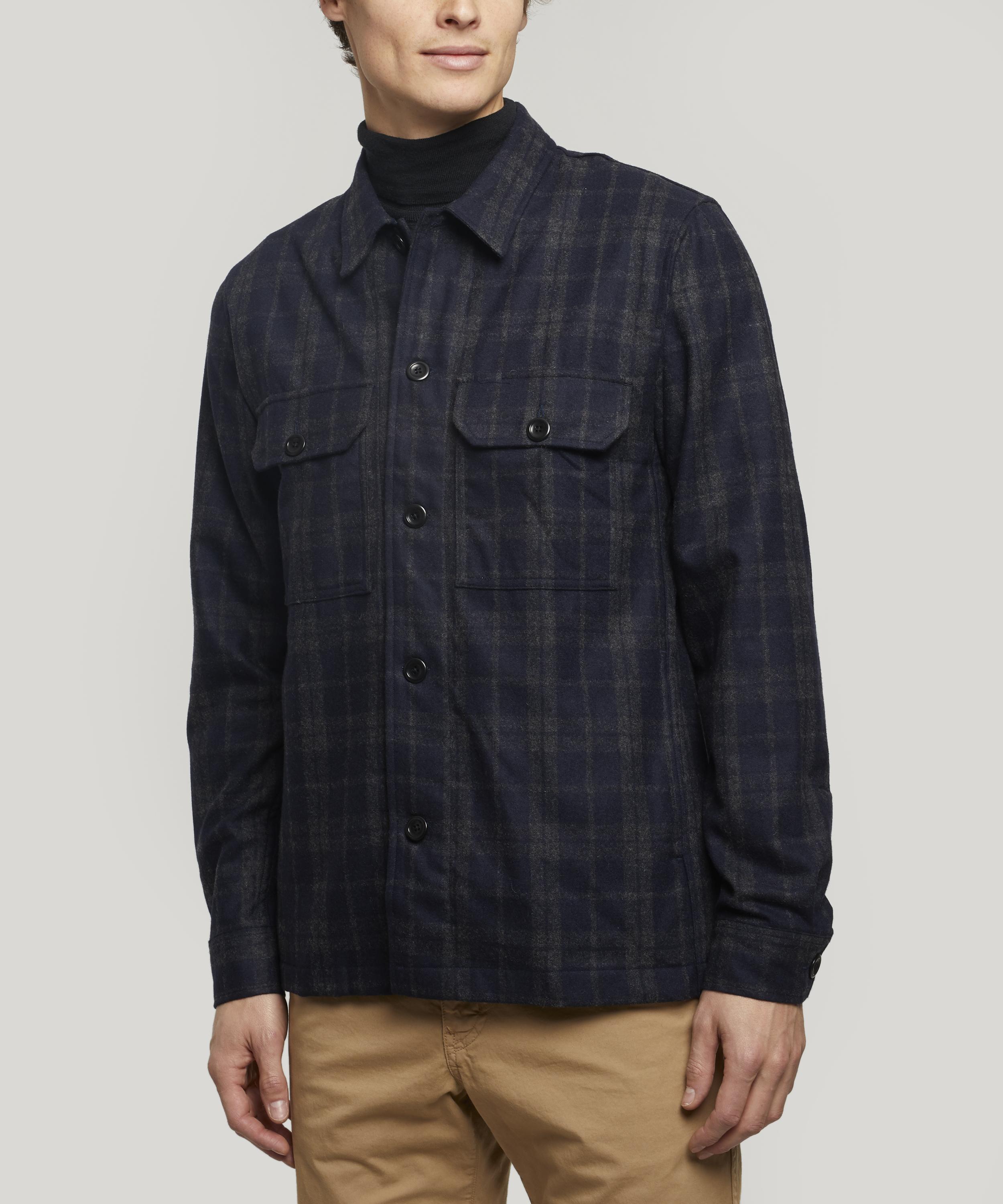 navy wool overshirt