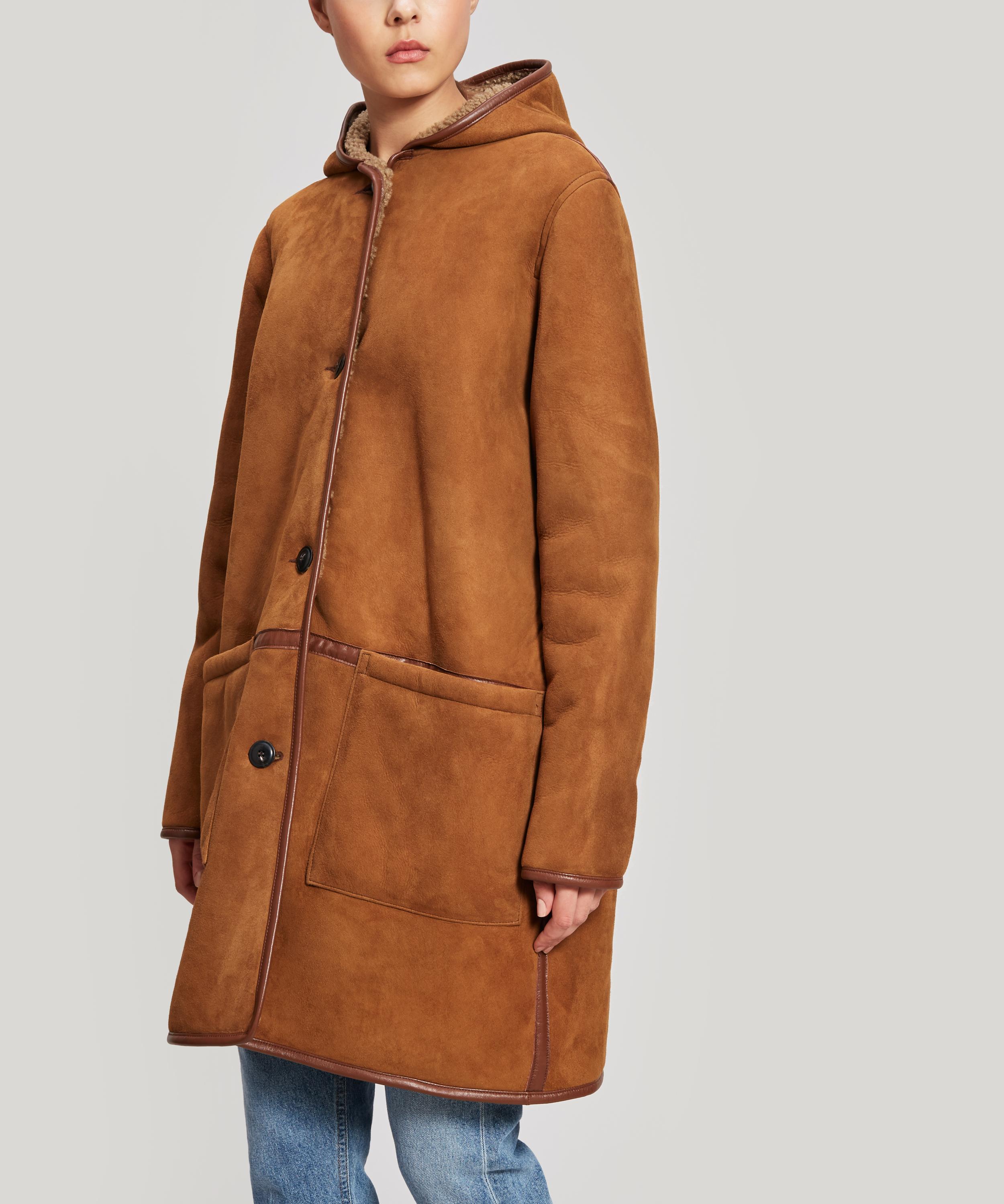 Ymc You Must Create Beat Generation Suede Sheepskin Duffle Coat In