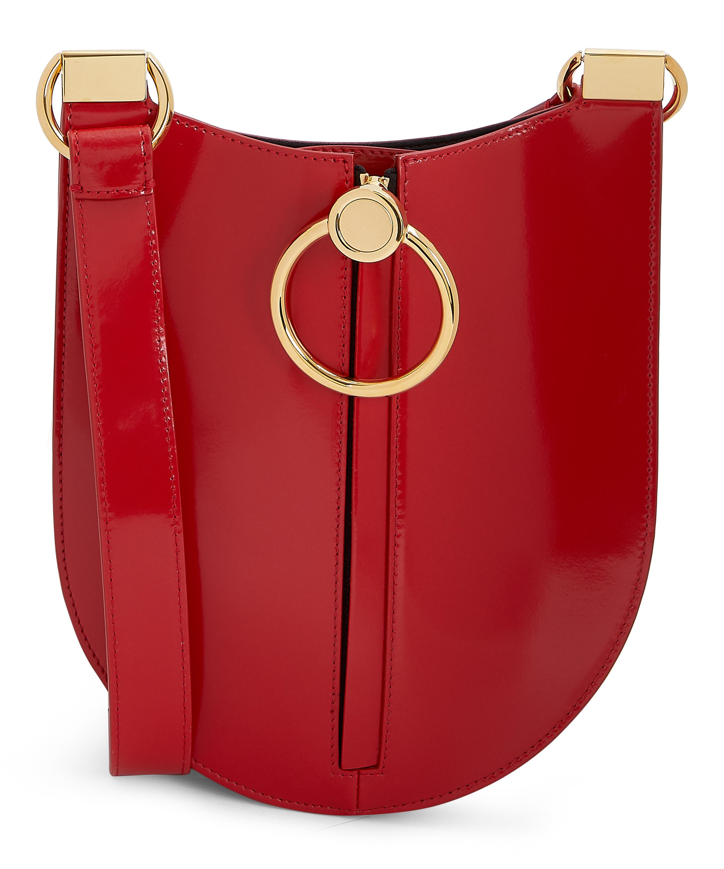 Marni Earring Small Leather Shoulder Bag In Red