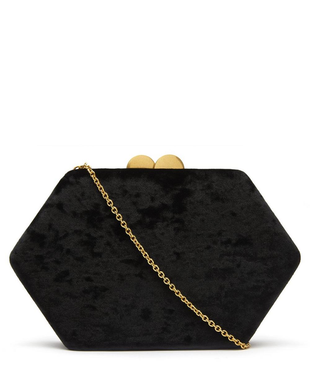Kayu Sloane Velvet Clutch Bag In Black