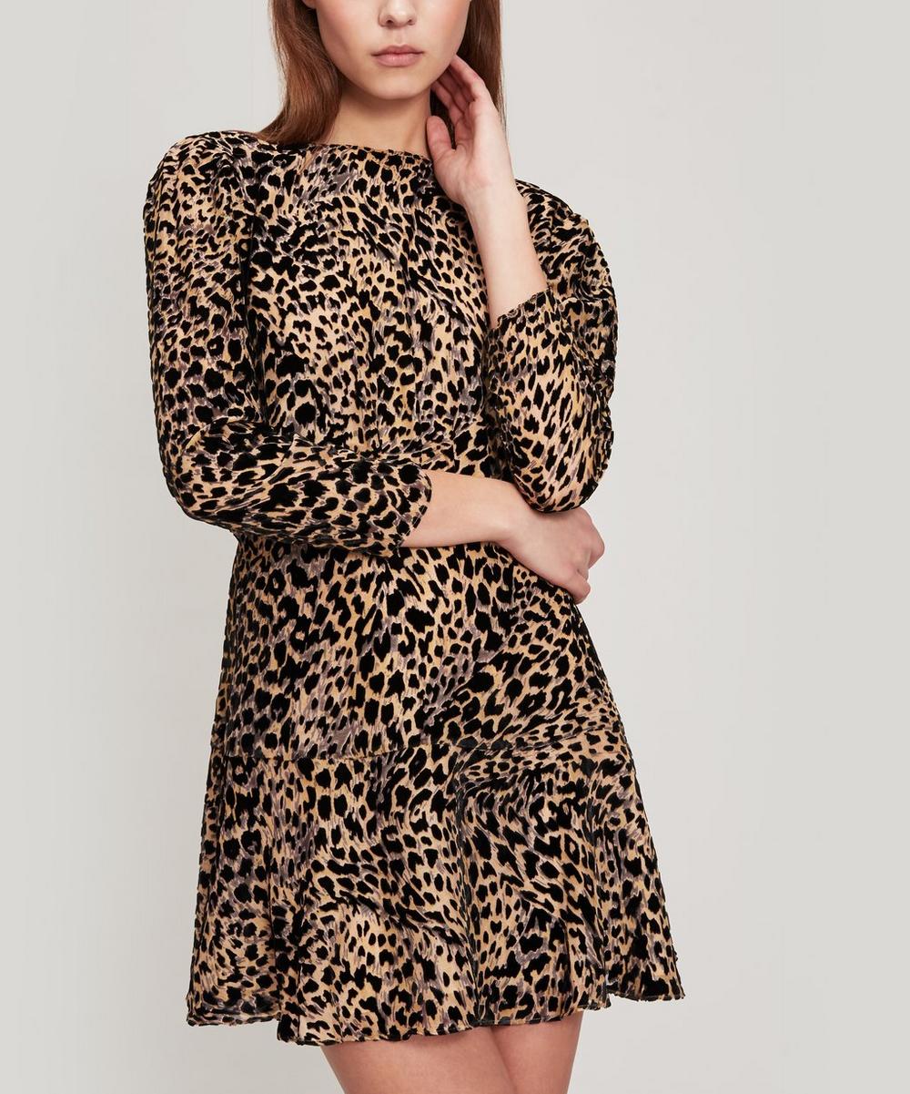 Rixo London Kyla Scoop-back Leopard Silk Dress In Leopard Burnout ...