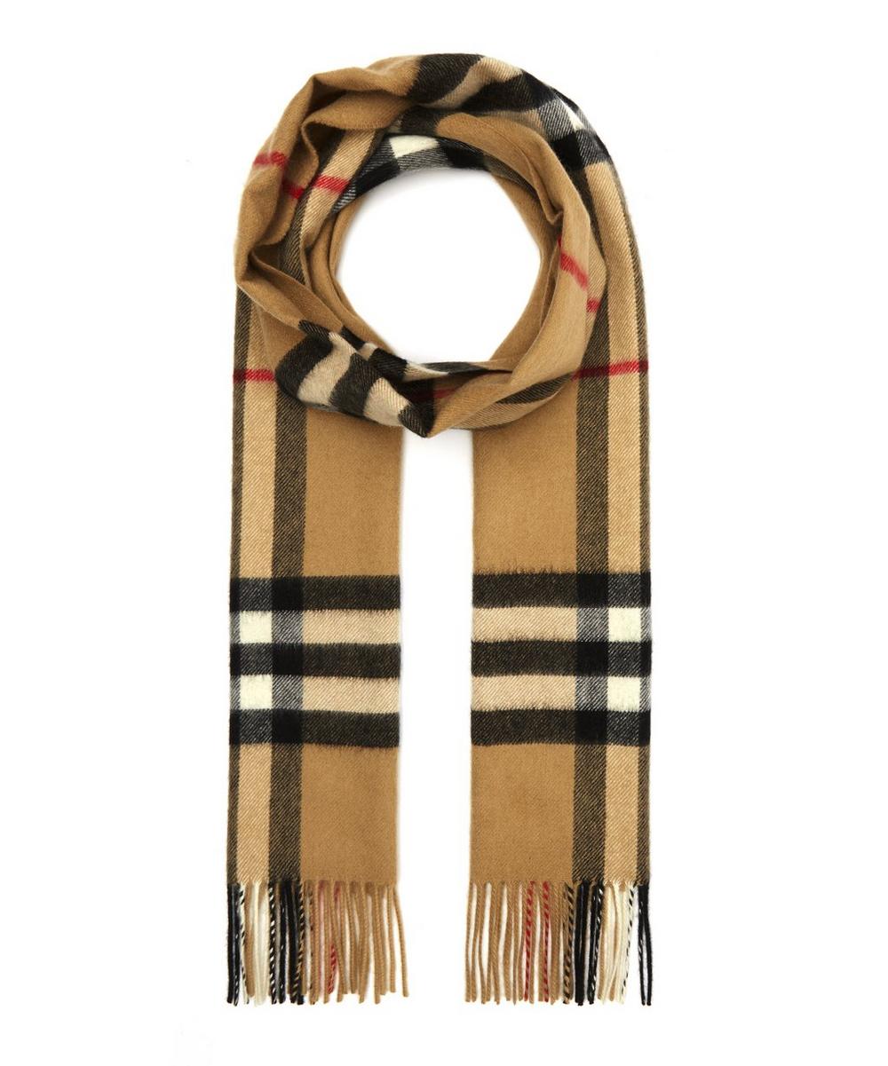 Burberry Giant Check Cashmere Scarf In Archive Beige