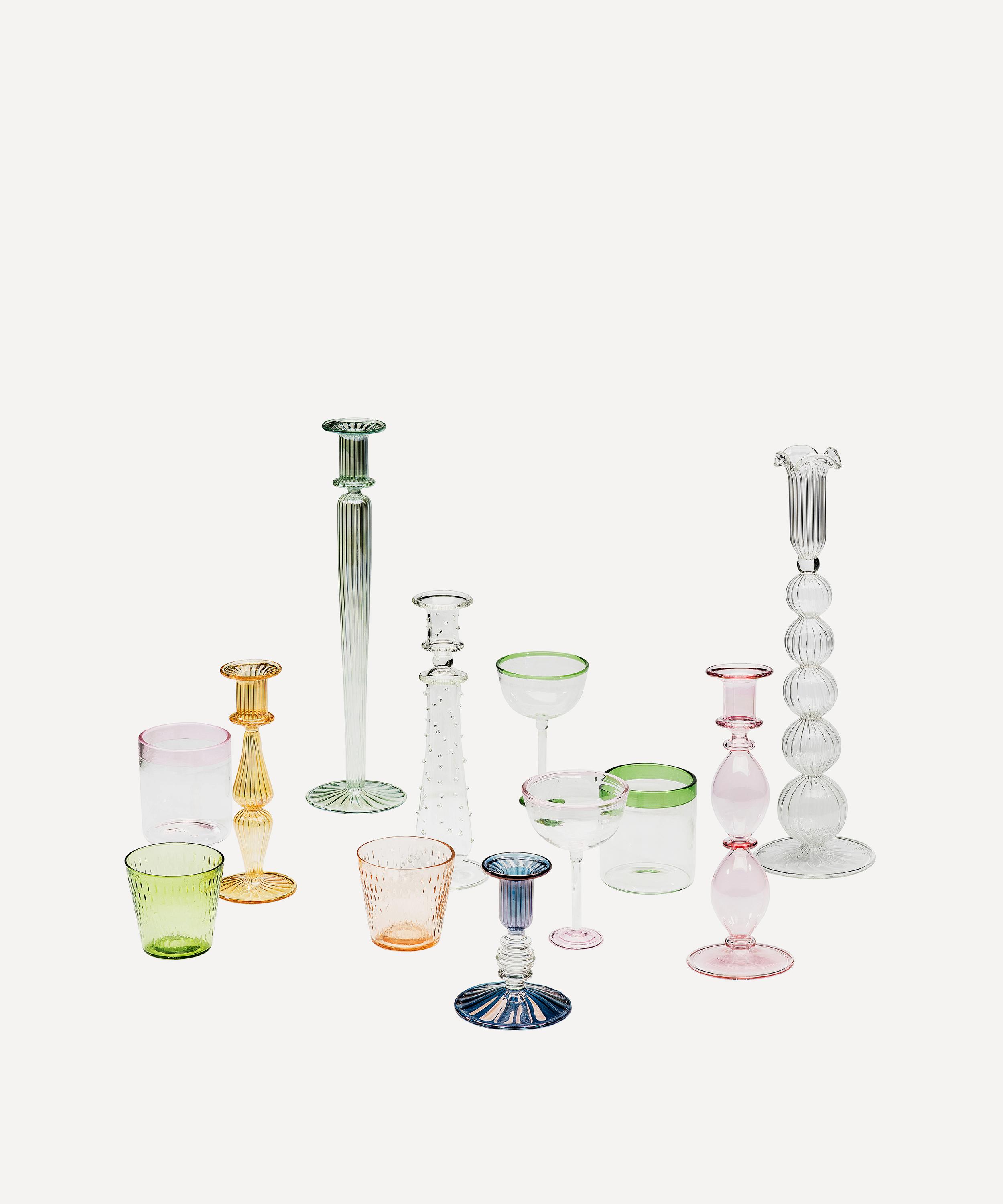 Anna + Nina Olympia Glass Candle Holder In Pink ModeSens