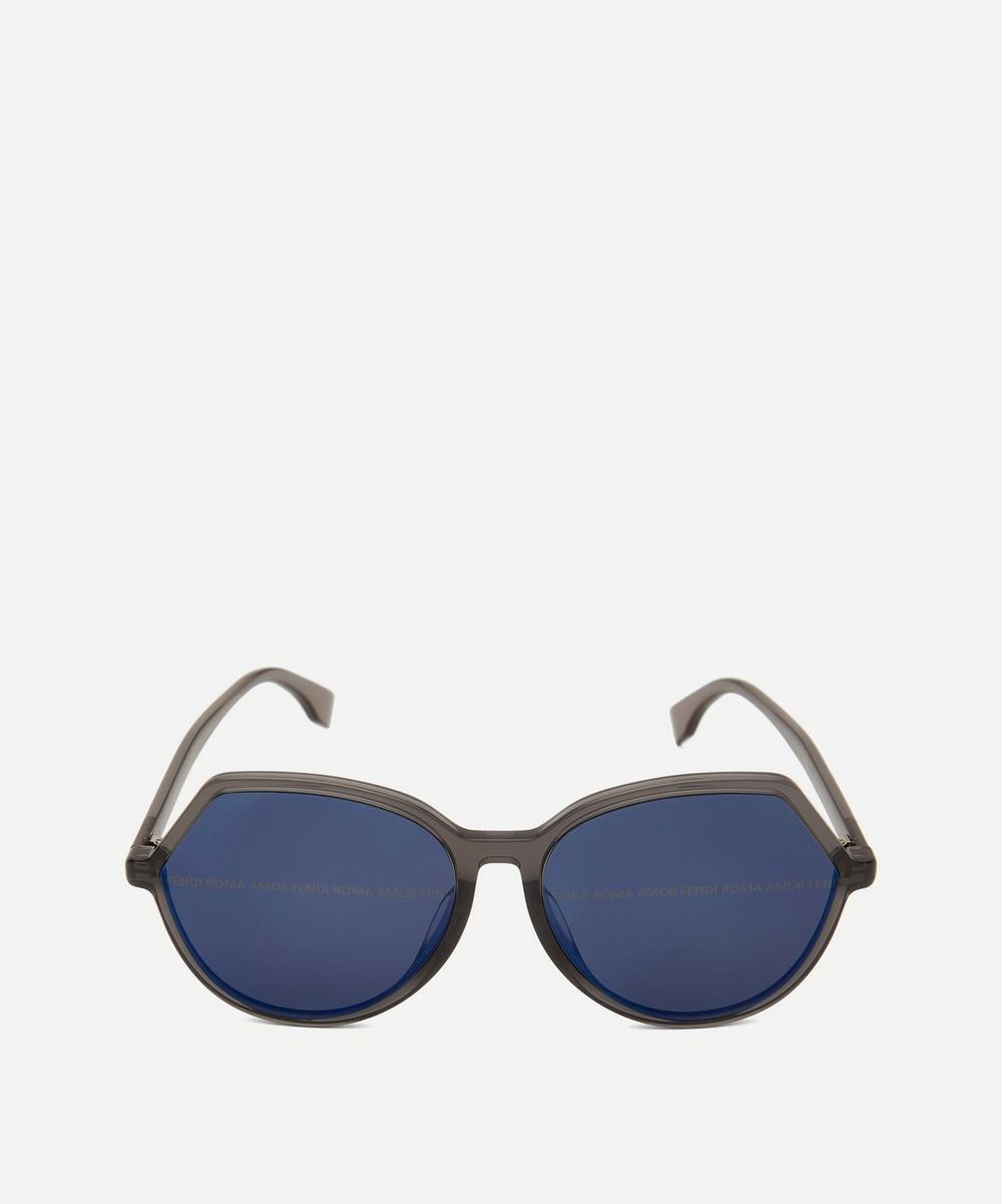 Fendi Oversized Angular Sunglasses In Dark Grey