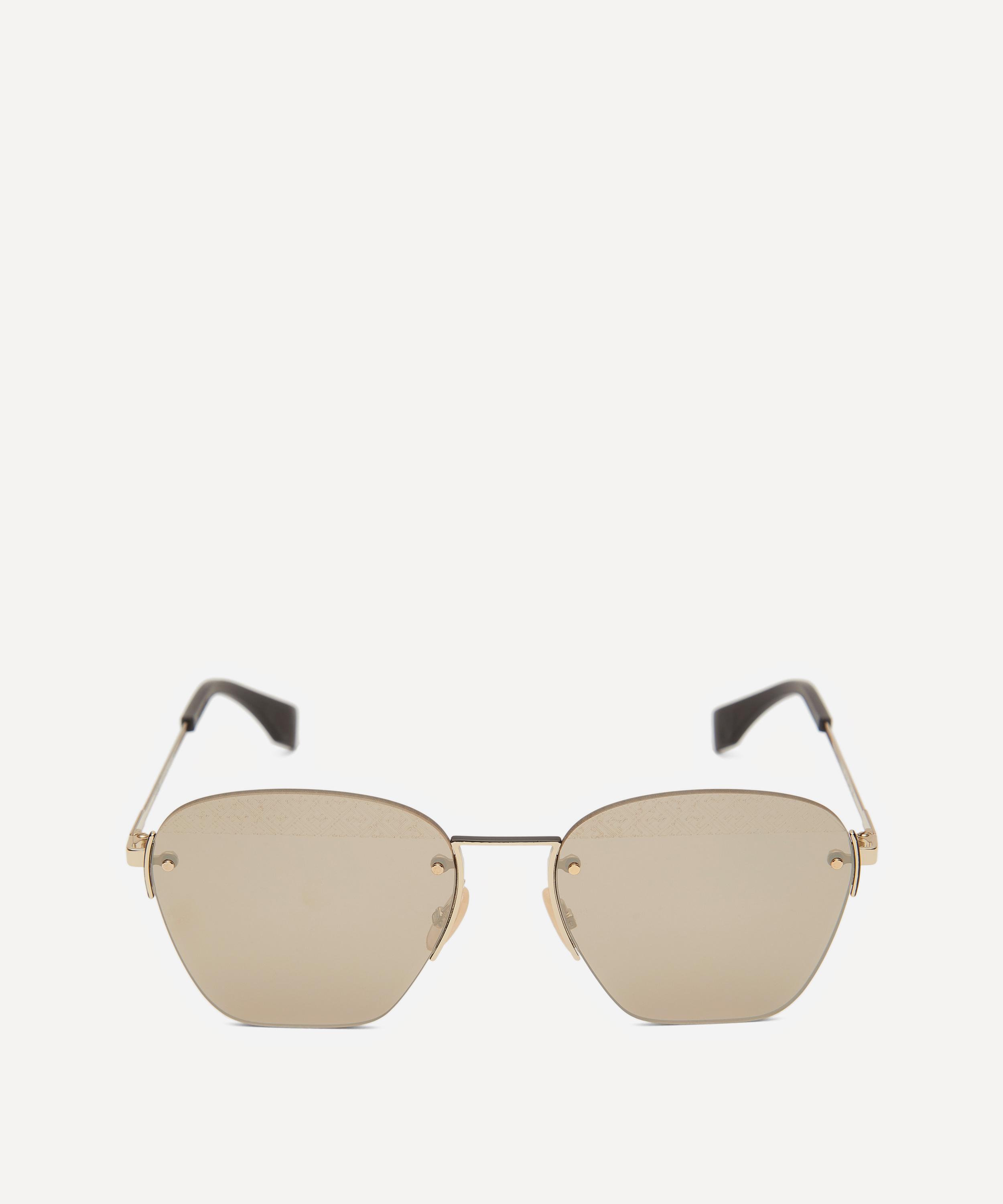 Fendi Oval-frame Rimless Sunglasses In Gold | ModeSens