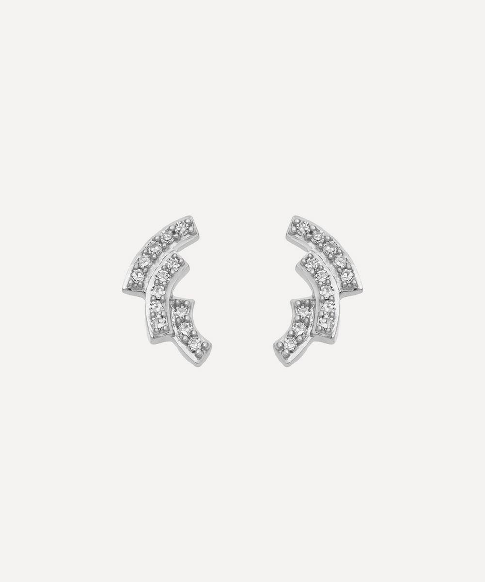 ASTLEY CLARKE WHITE GOLD ICON SCALA DIAMOND STUD EARRINGS,000635202