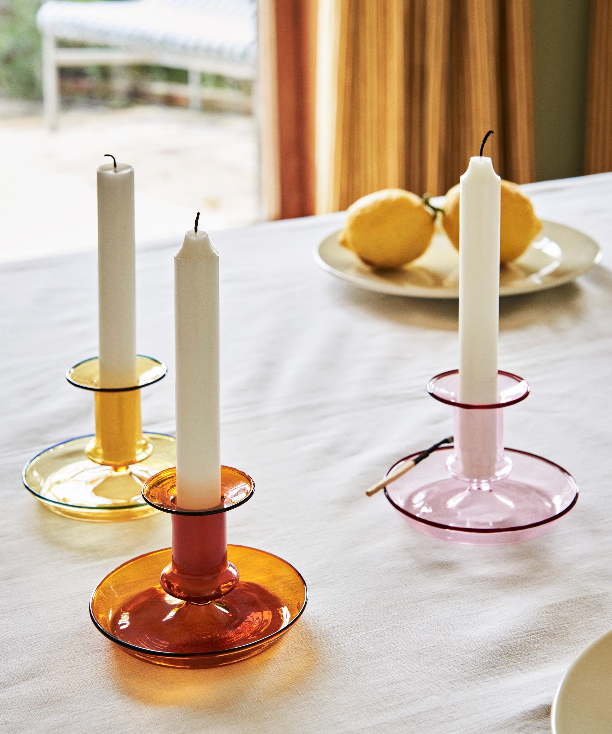Hay Flare Glass Candle Holder 11cm In Orange