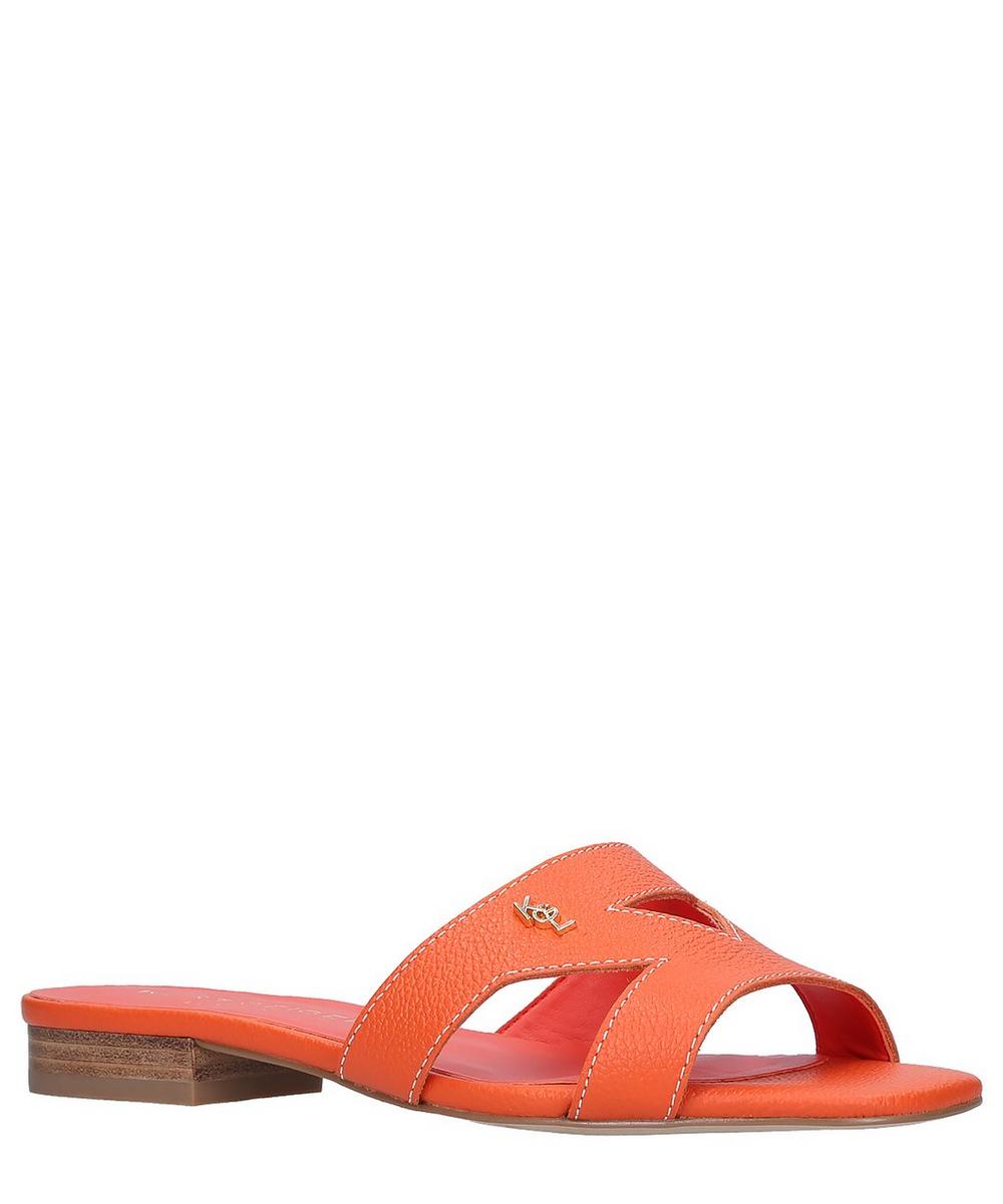 Kurt Geiger Odina Slip-on Flat Sandals In Orange
