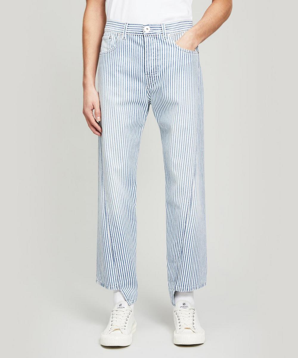 Lanvin Striped Twisted-seam Jeans In Blue