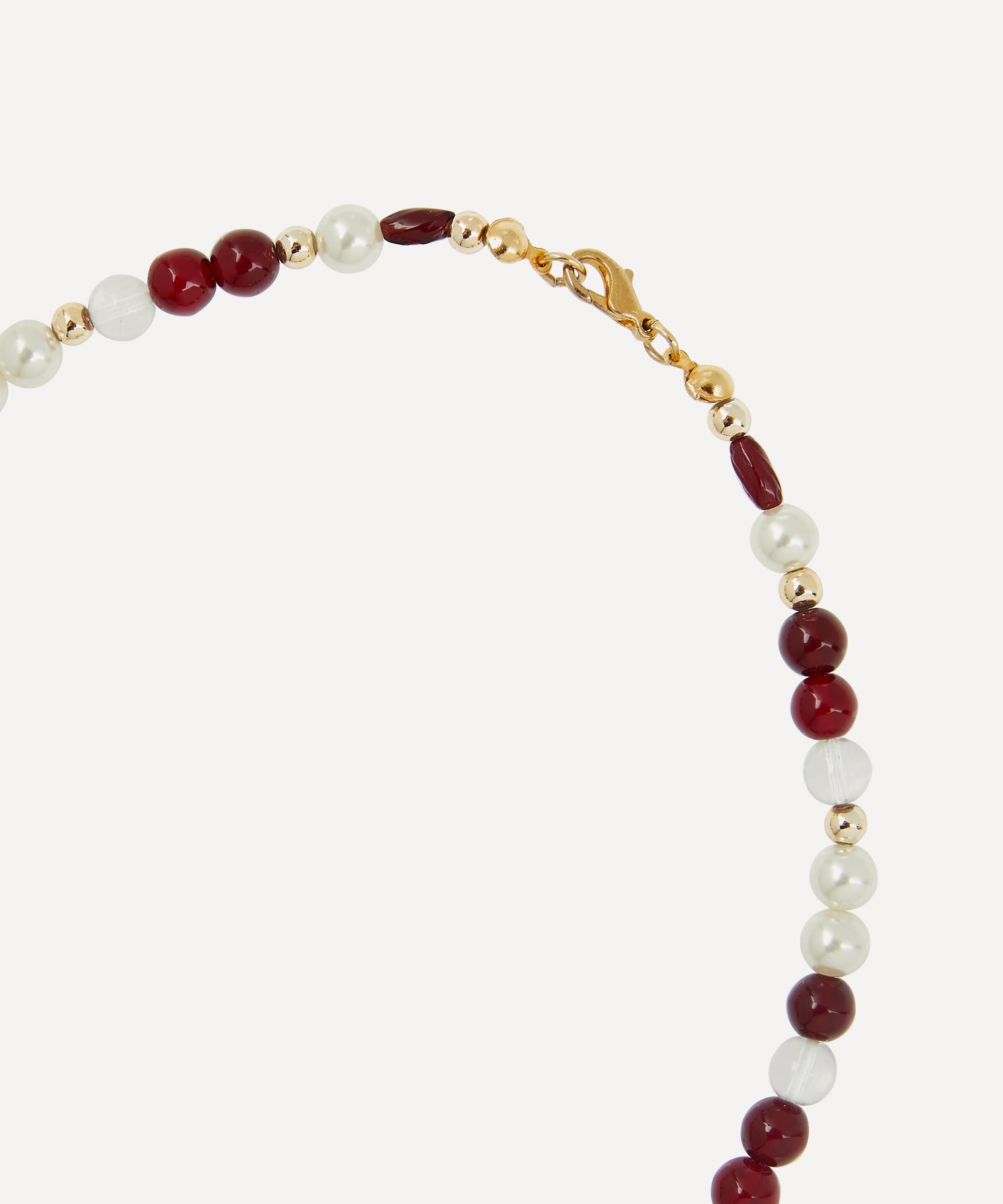 Shop Designer Vintage 1970s Faux Gemstone Beaded Necklace In Gold