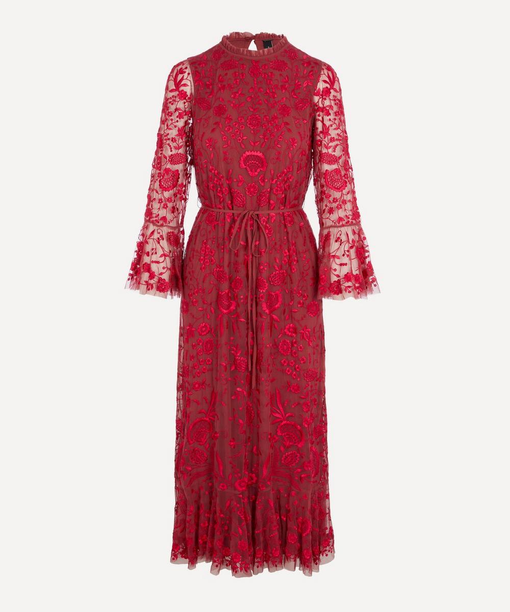 Needle & Thread Demetria Midaxi Dress In Dust Red