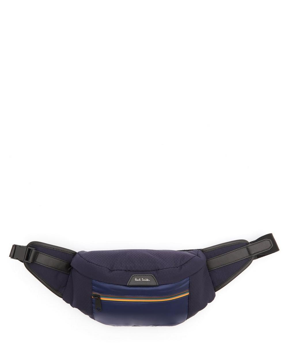 Paul Smith Leather-trimmed Nylon Waist Bag In Blue