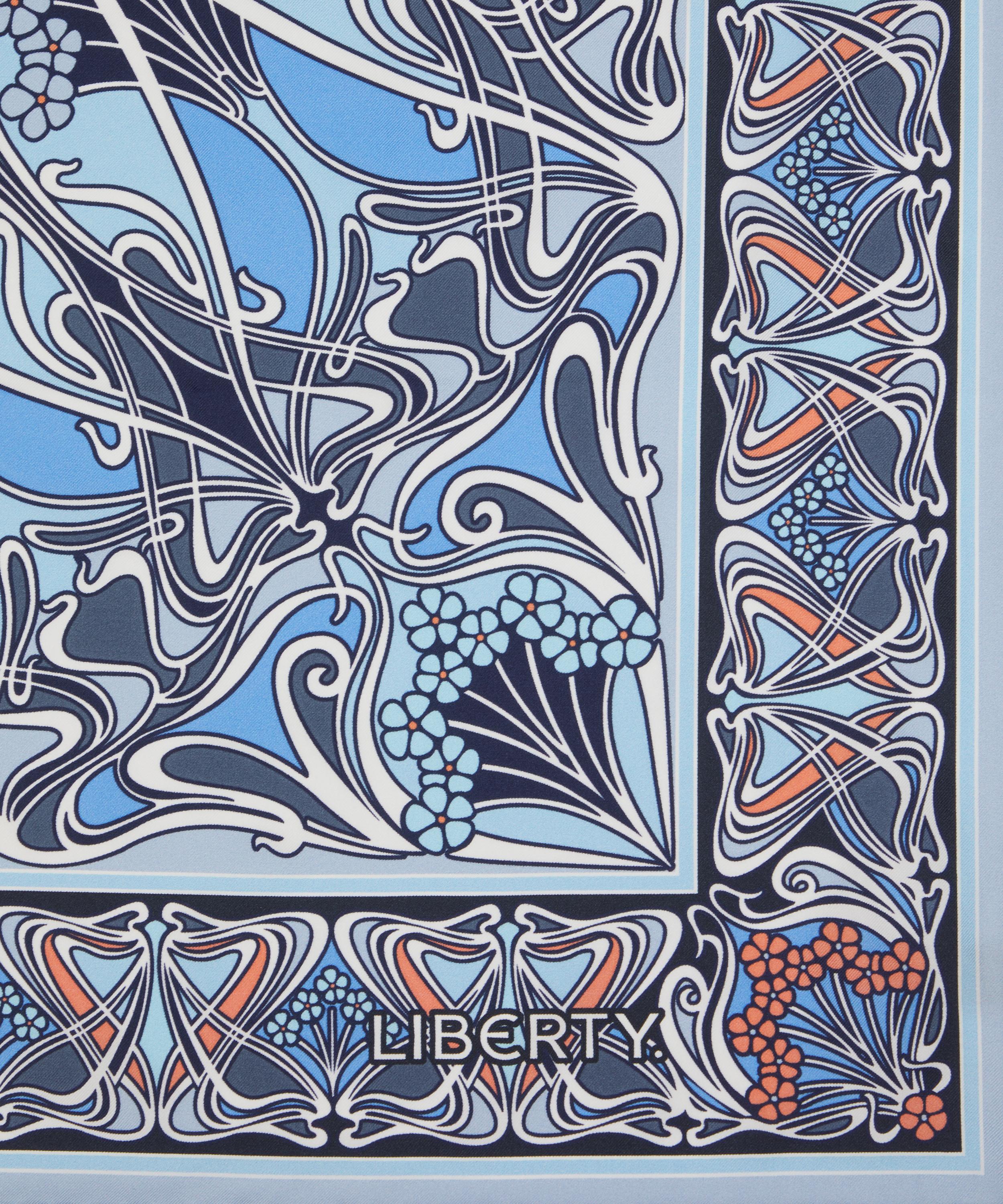 Liberty London Ianthe 45 X 45cm Silk Twill Scarf In Blue