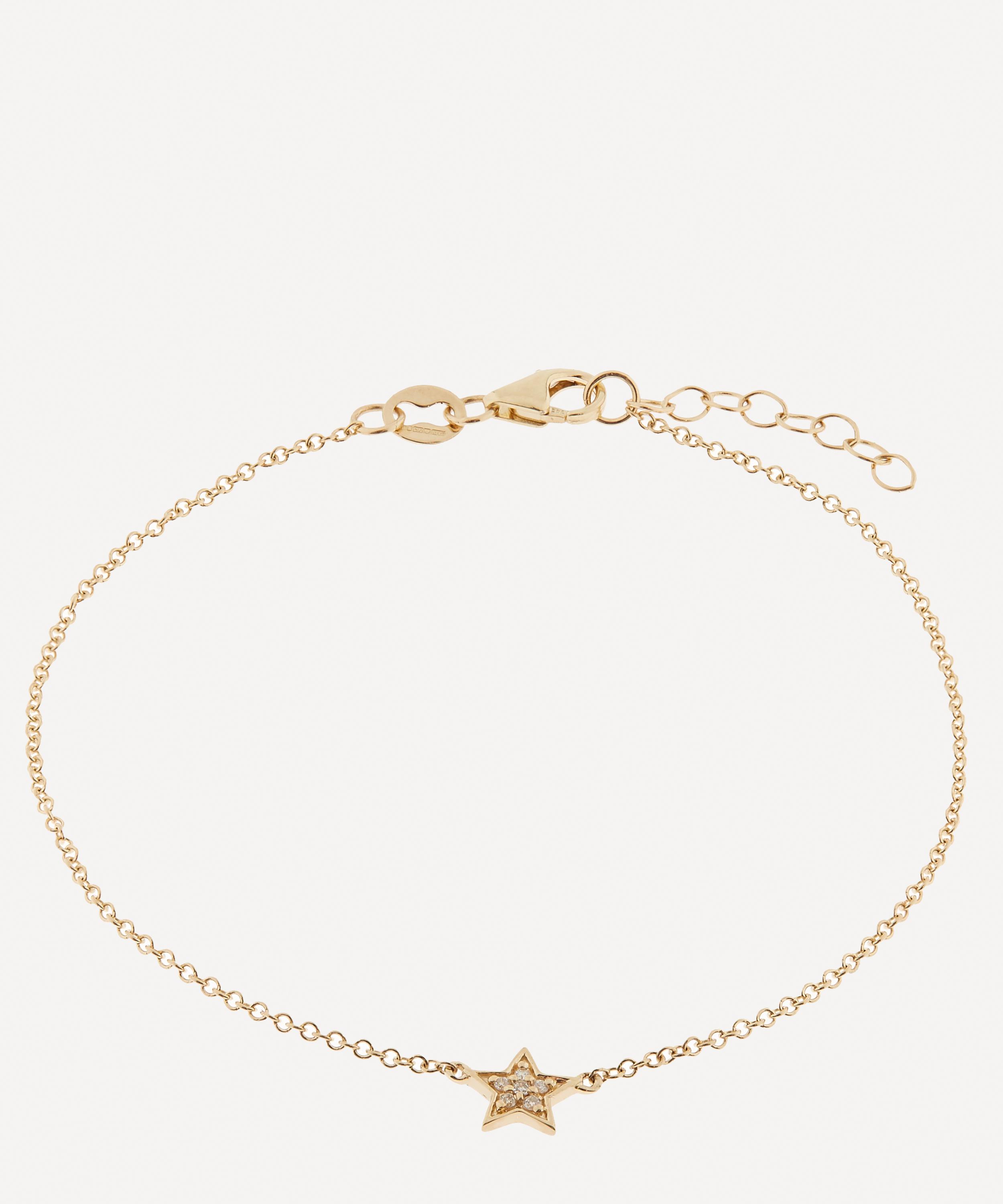 Andrea Fohrman Gold Mini White Diamond Star Bracelet